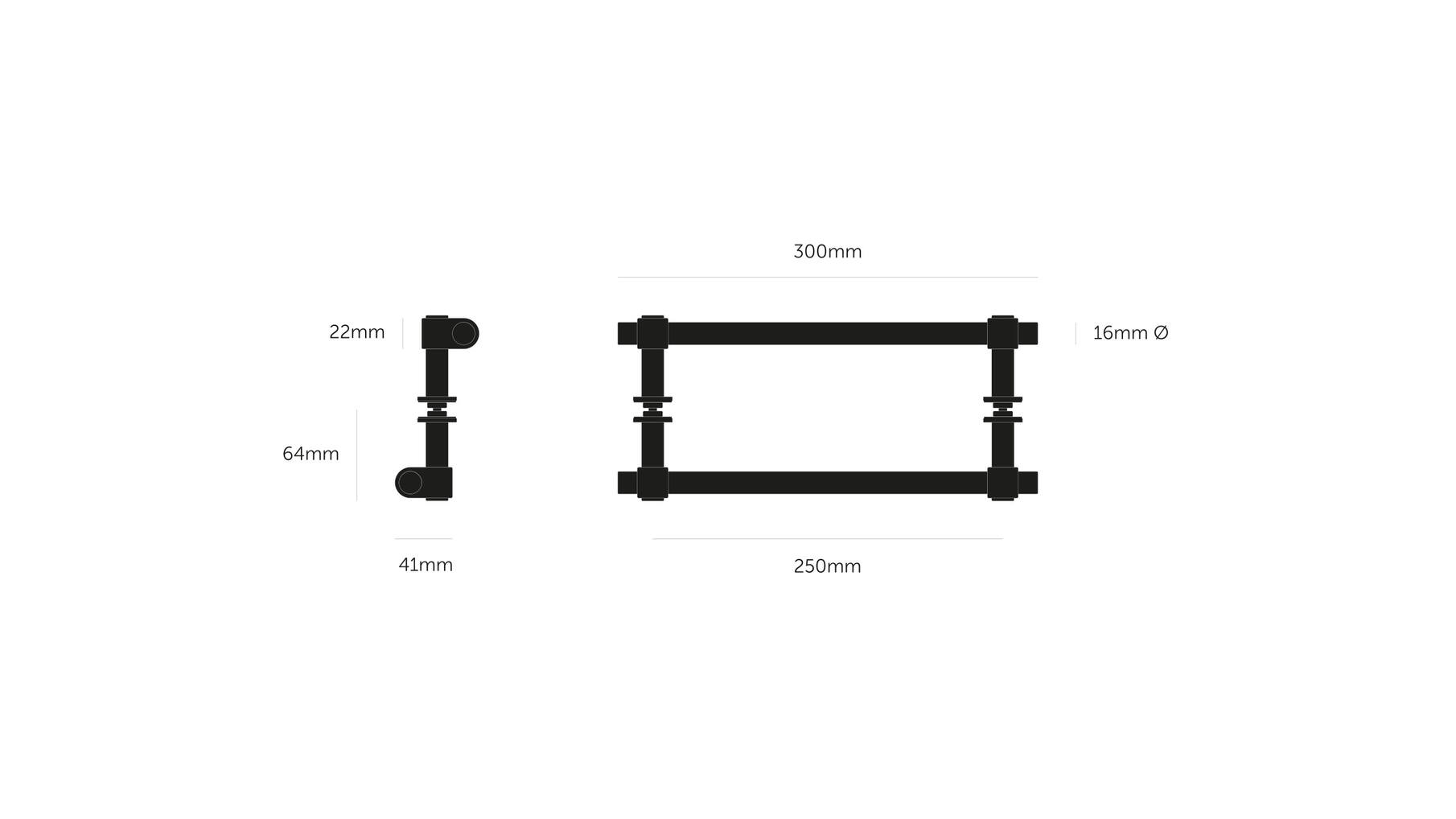 Pull Bar/Double-Sided/Medium 300Mm/11.8 Inches/Cast
