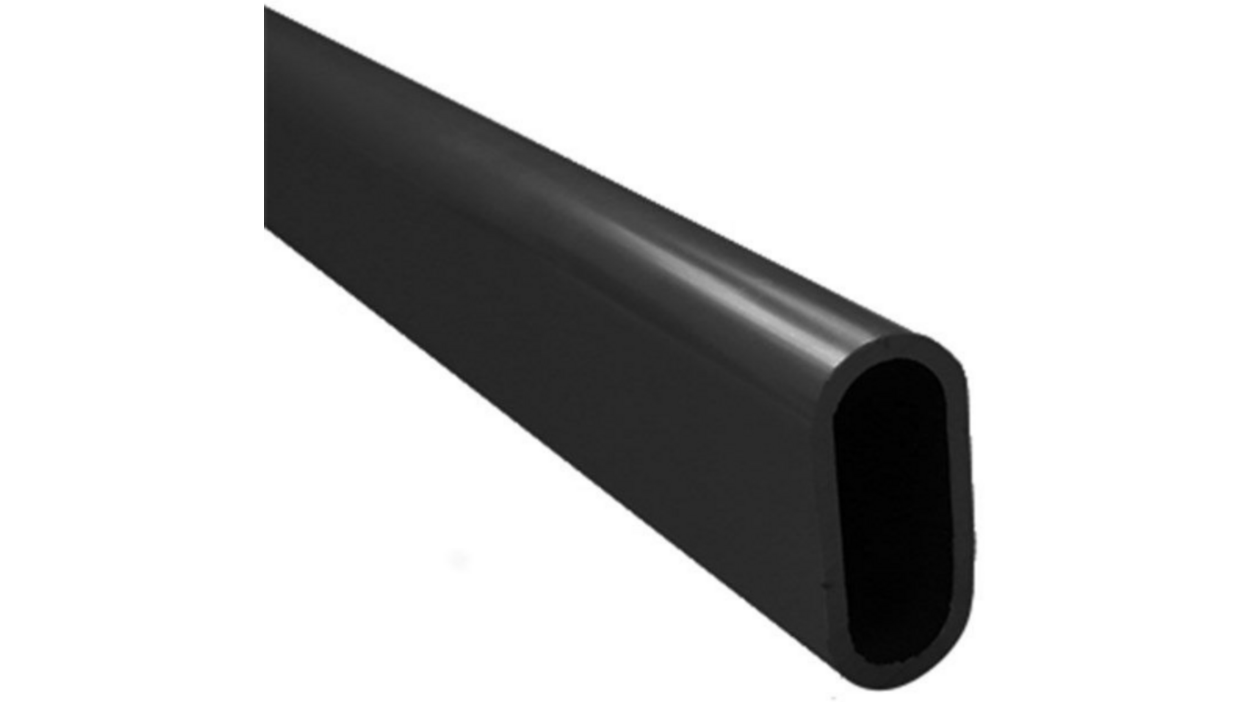 Roede 30x14mm aluminium mat zwart lengte 2000mm
