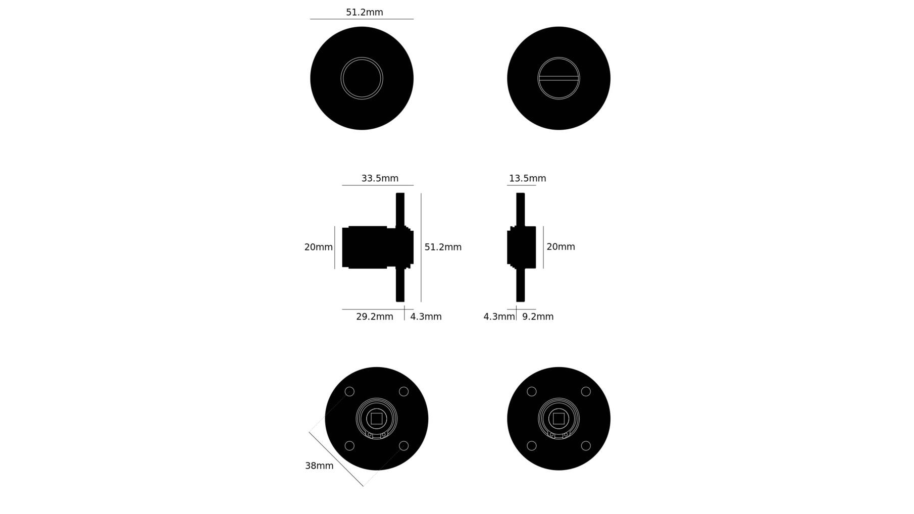 Thumbturn Lock/Cross/Black