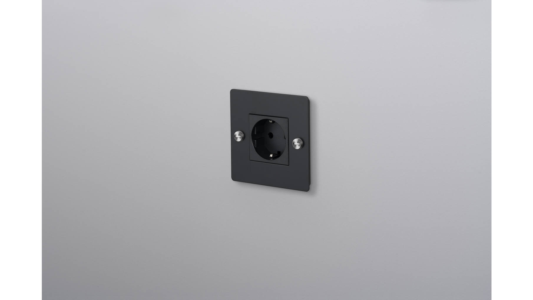 EU 1G Socket/Schuko Type F/w/out B+P Logo/Black