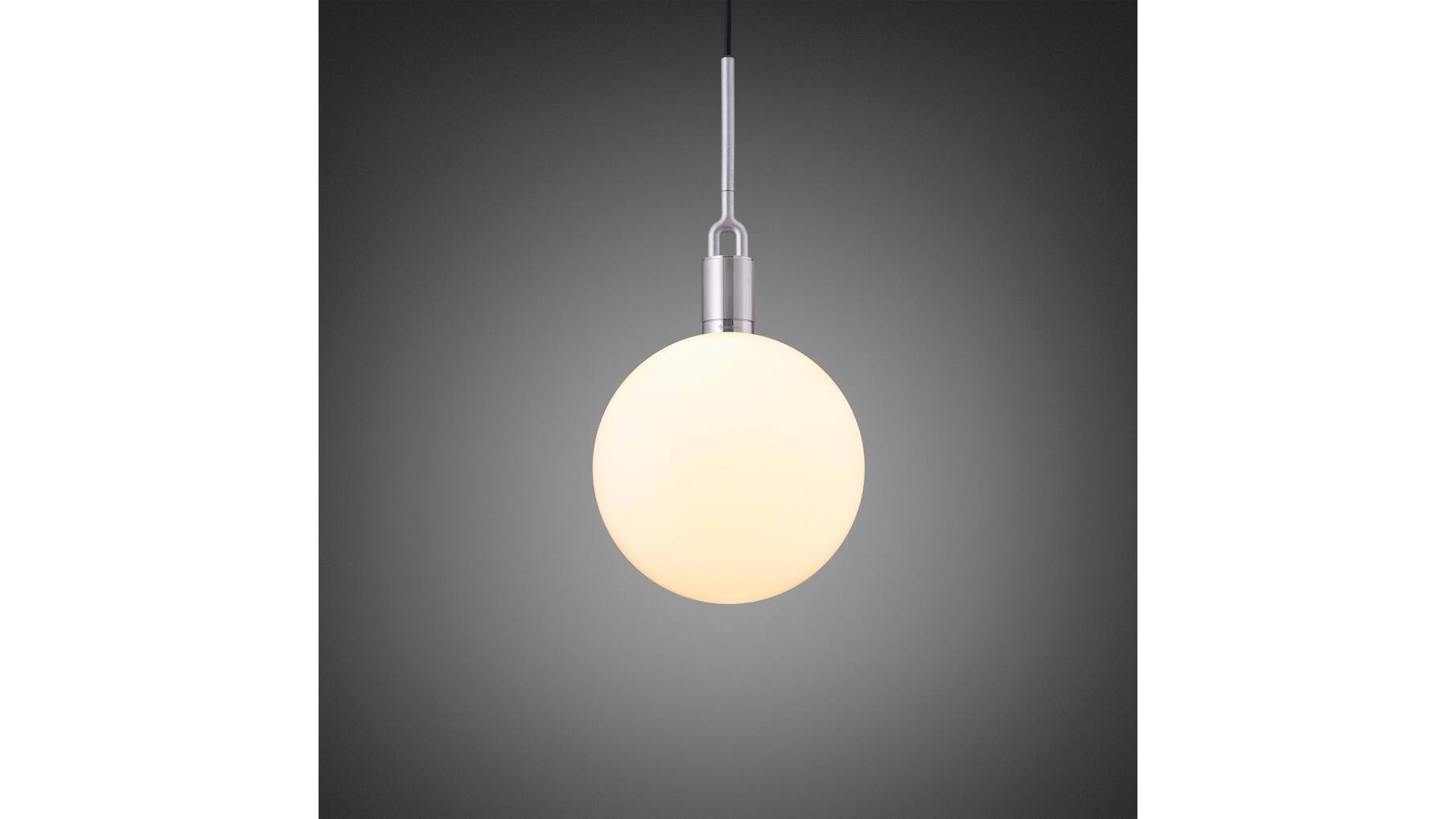 Forked Pendant/Steel/Large Opal Globe