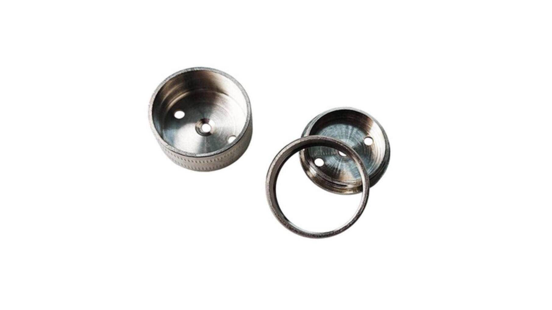 Pitons 25mm vernikkeld, voor ronde roede 25mm