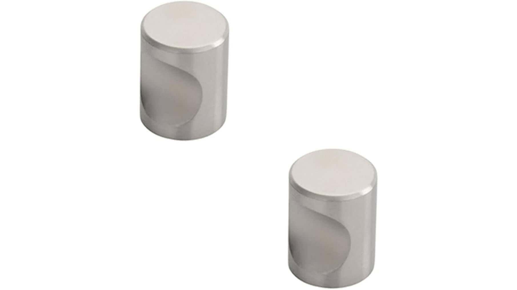 Knop diameter 21mm met uitsparing mat aluminium hoogte 27mm
