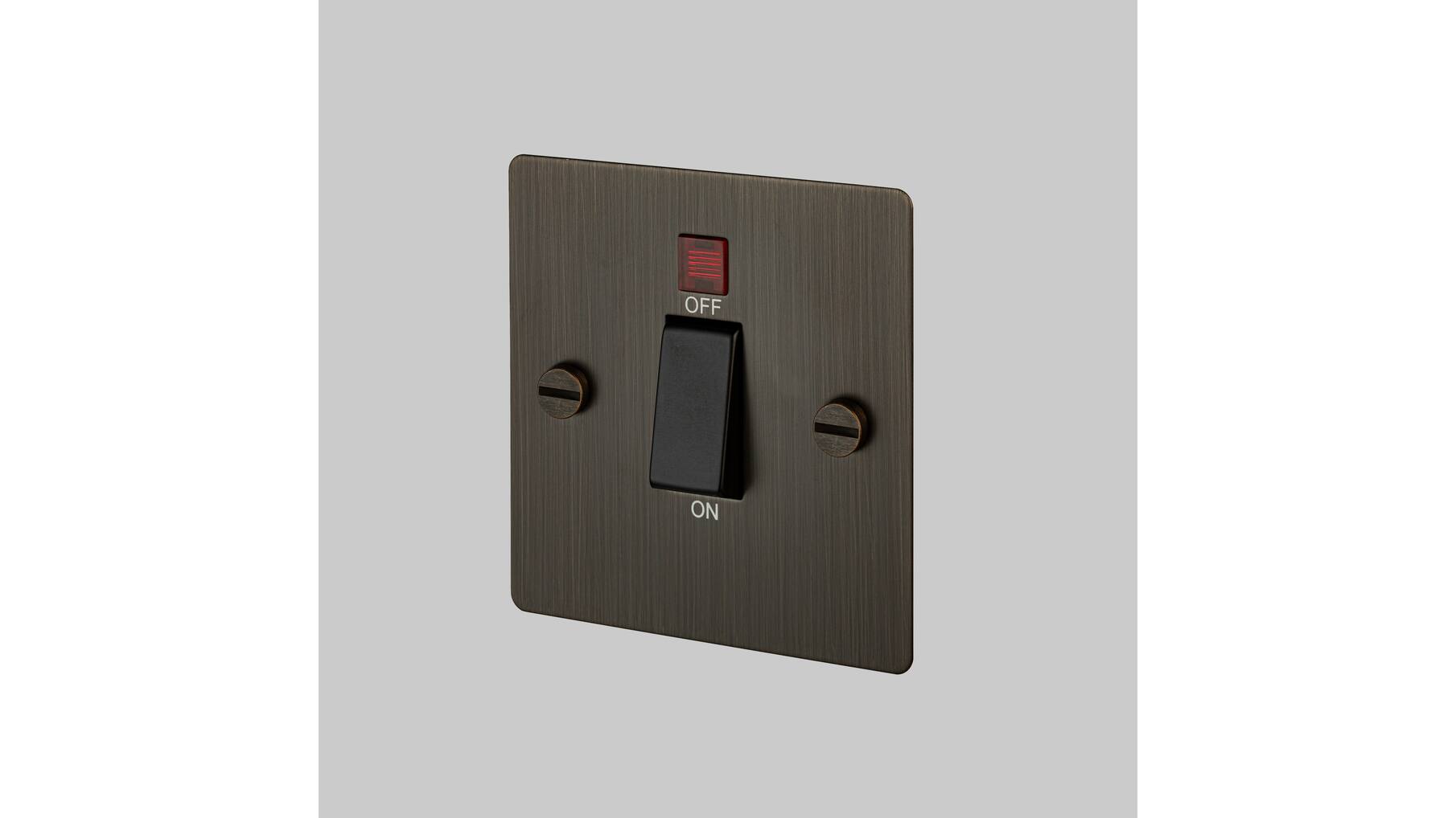45A Dp Cooker Switch w/ Neon - Smoke - Black Interior