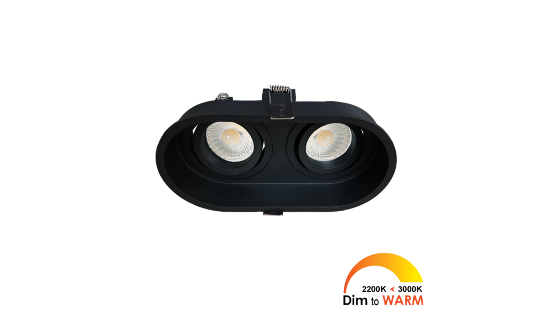 Palma Duo kantelbare inbouwspot rond zwart DTW +Triac driver
