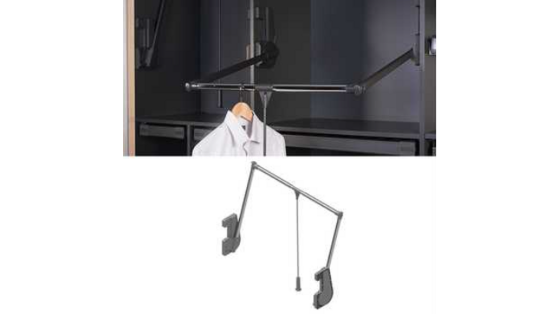 Garderobelift 850-1150mm draagkracht 15 kilogram