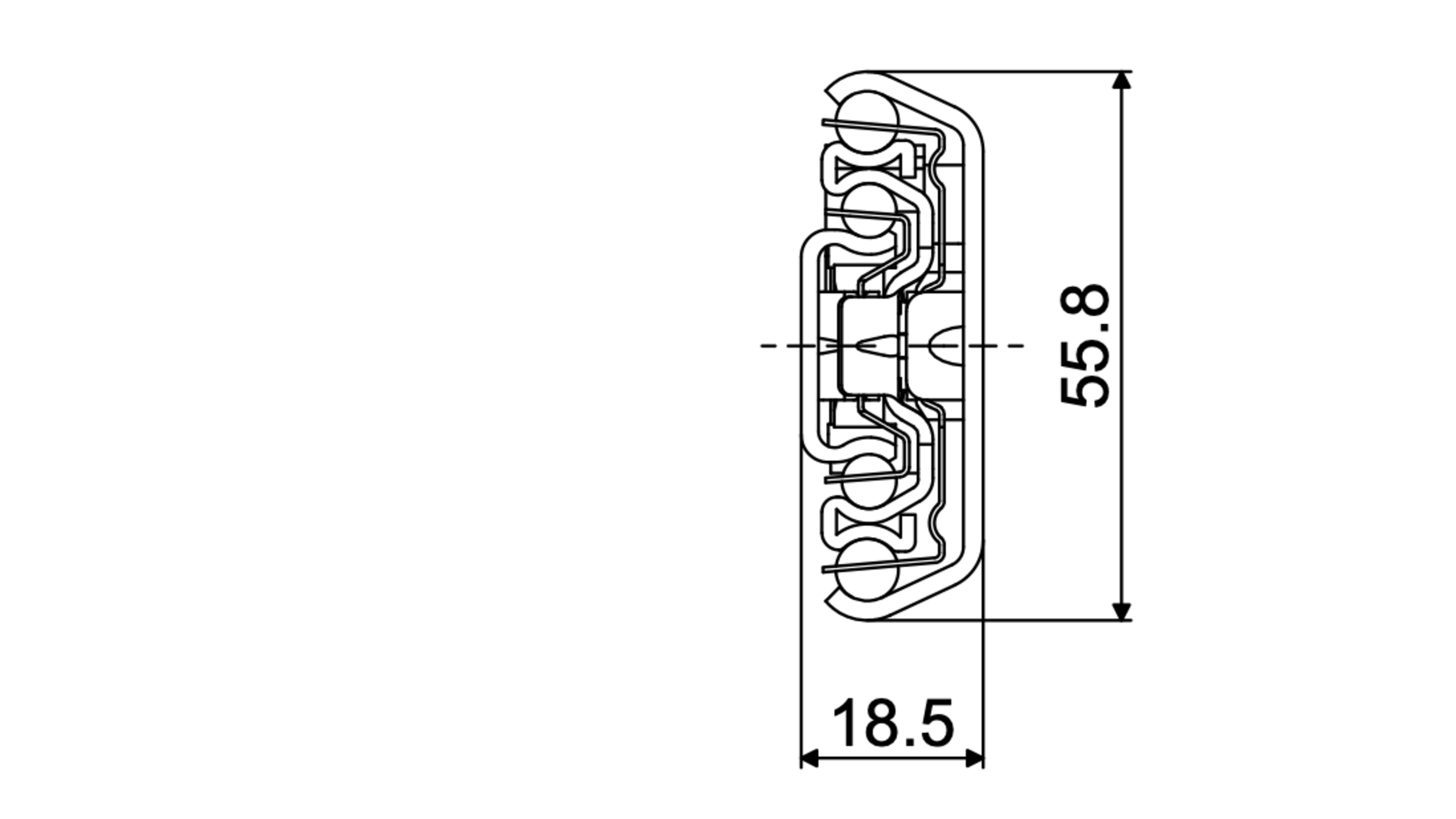 Ladegeleider ULF HD F 550mm, uittrekbaarheid 550mm, VE=5pr