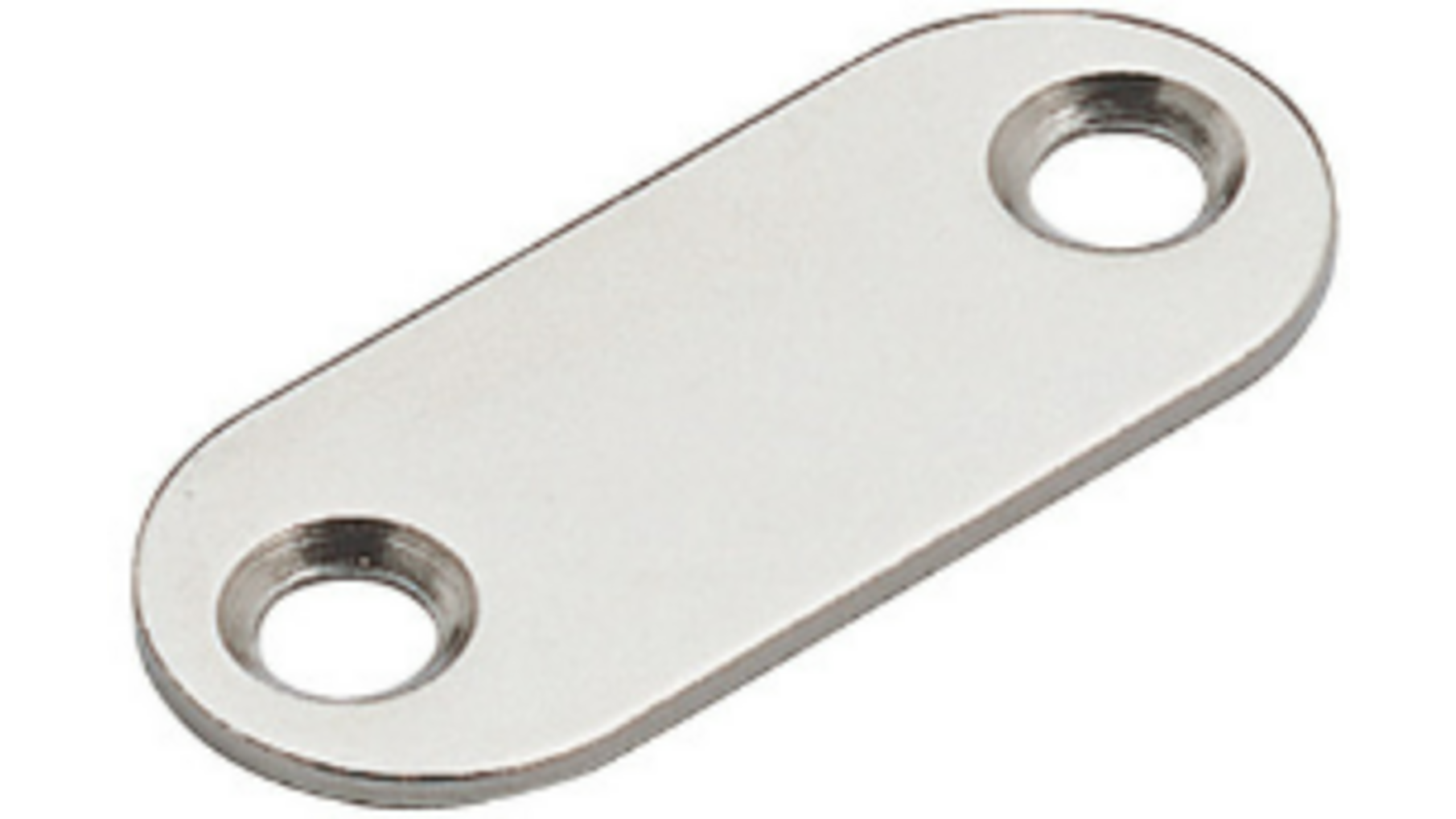 Contraplaat 35x15x1.2mm vernikkeld met 2 schroefgaten