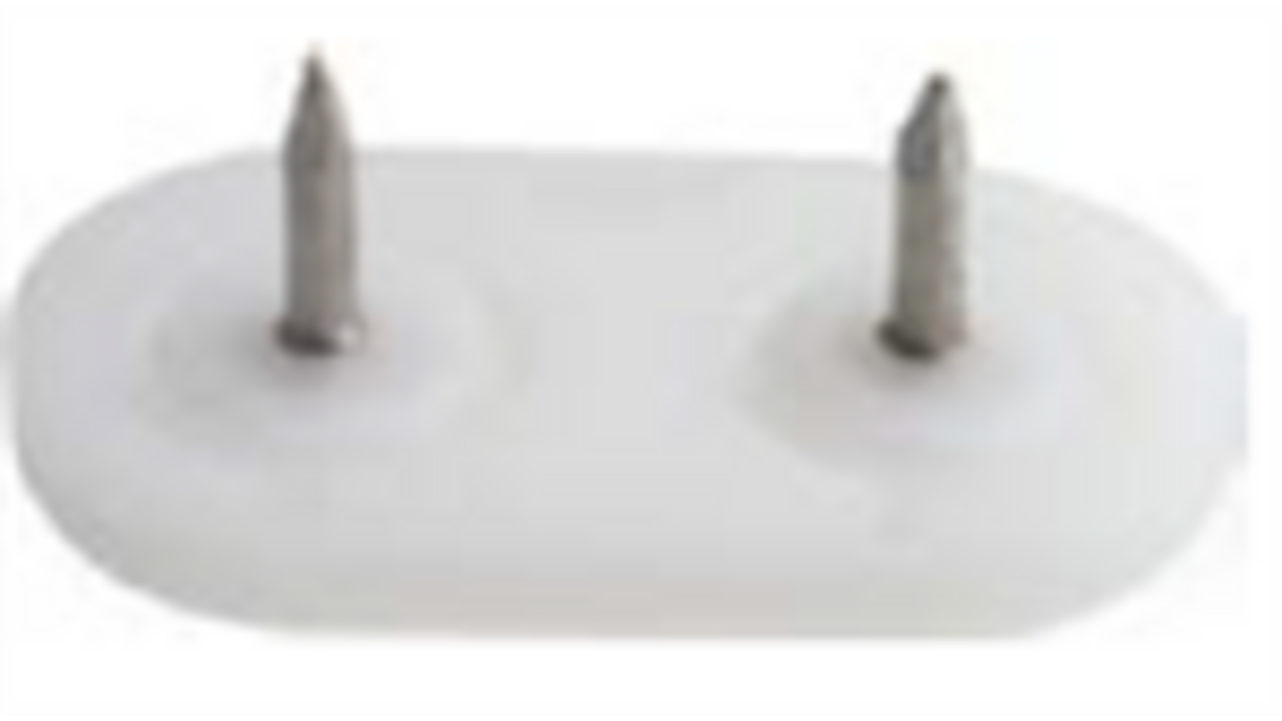 Glijnagel 45x20mm kunststof wit met 2 stiften