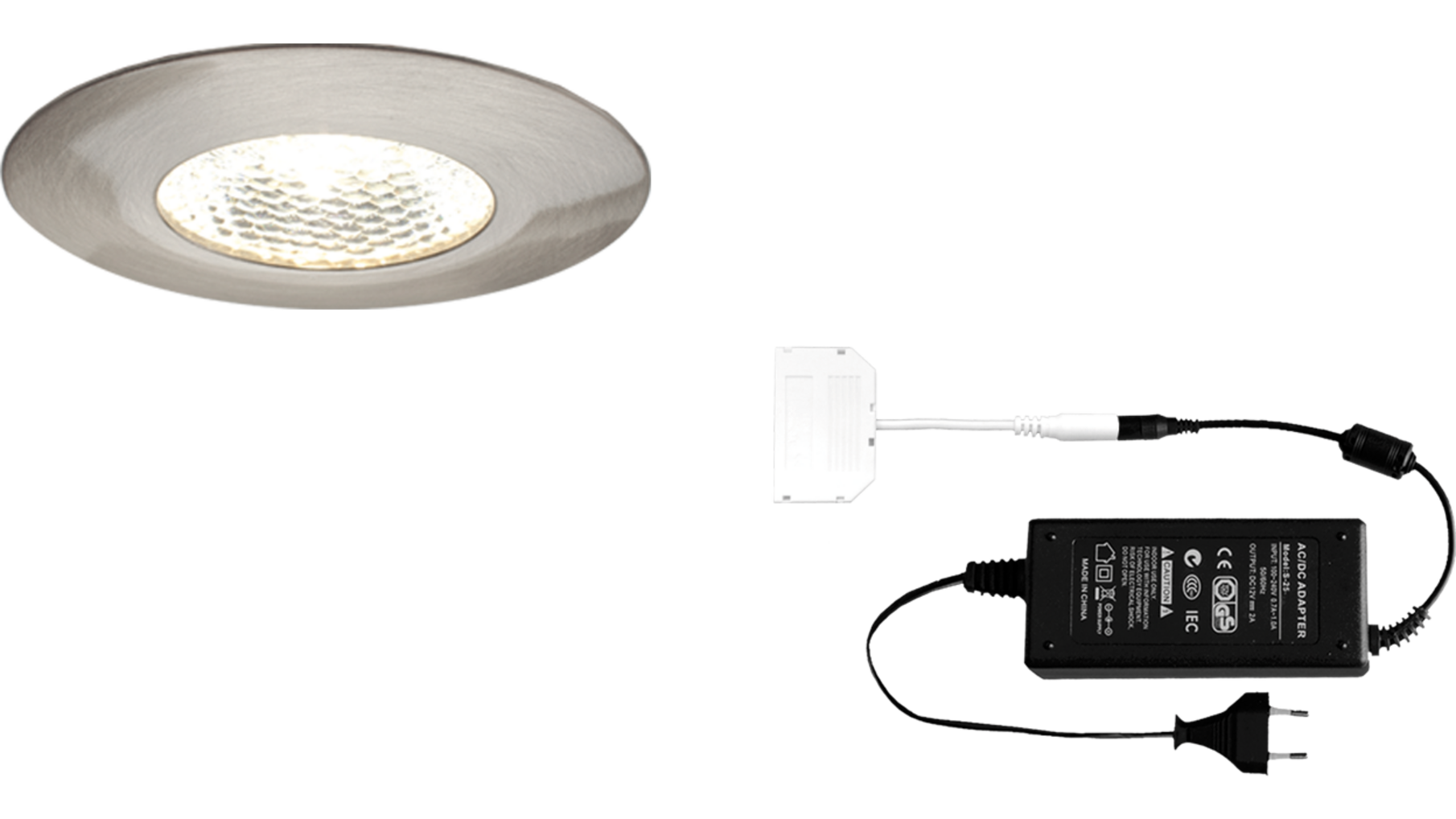 2x Pixel 24V RVS look + driver 24W met 6-voudige verdeler