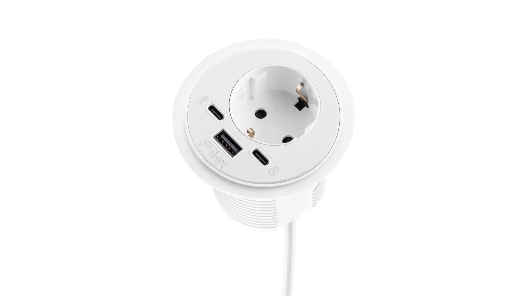 Inbouw module Power spot wit, 60mm. Met Schunko-plug.