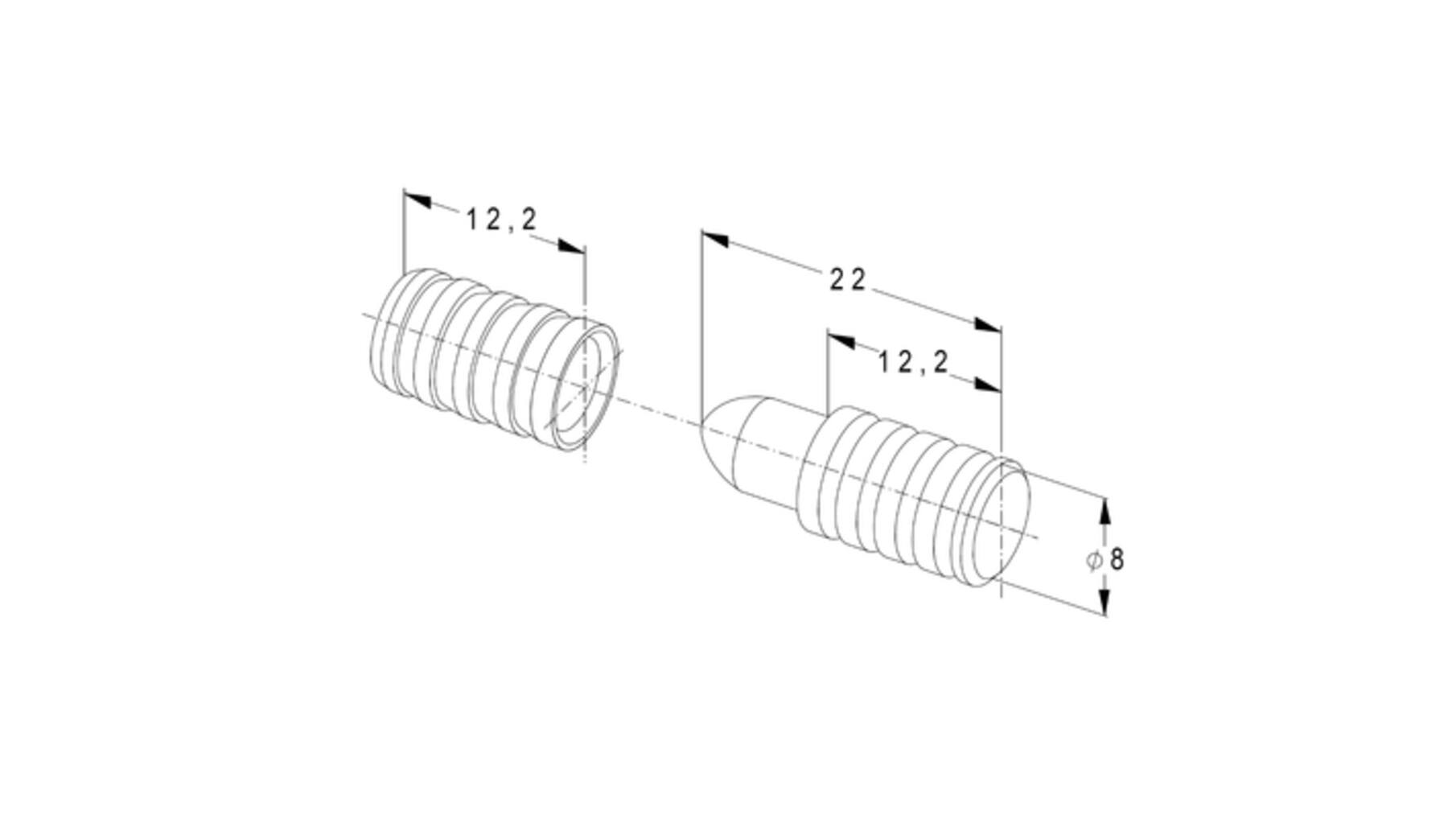 Tafelduvel 8 x 21mm geel verzinkt met huls 8mm