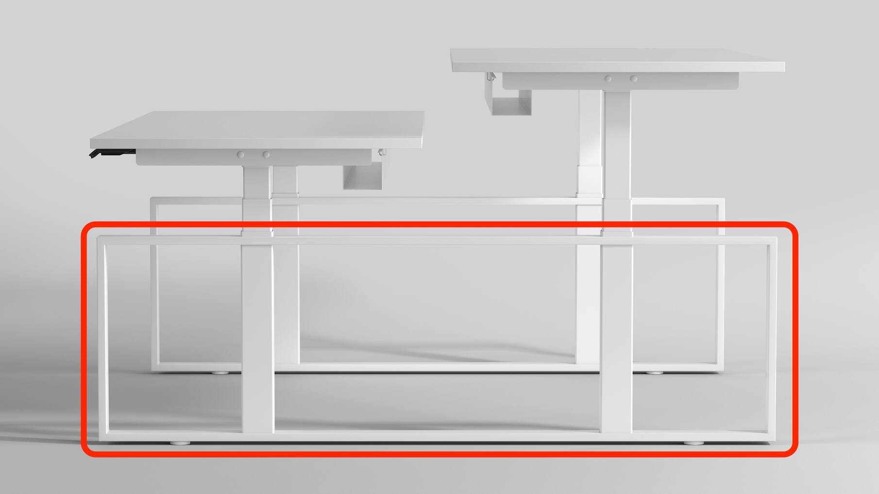 Square zijde dubbel 510x1680mm wit RAL9016, per stuk