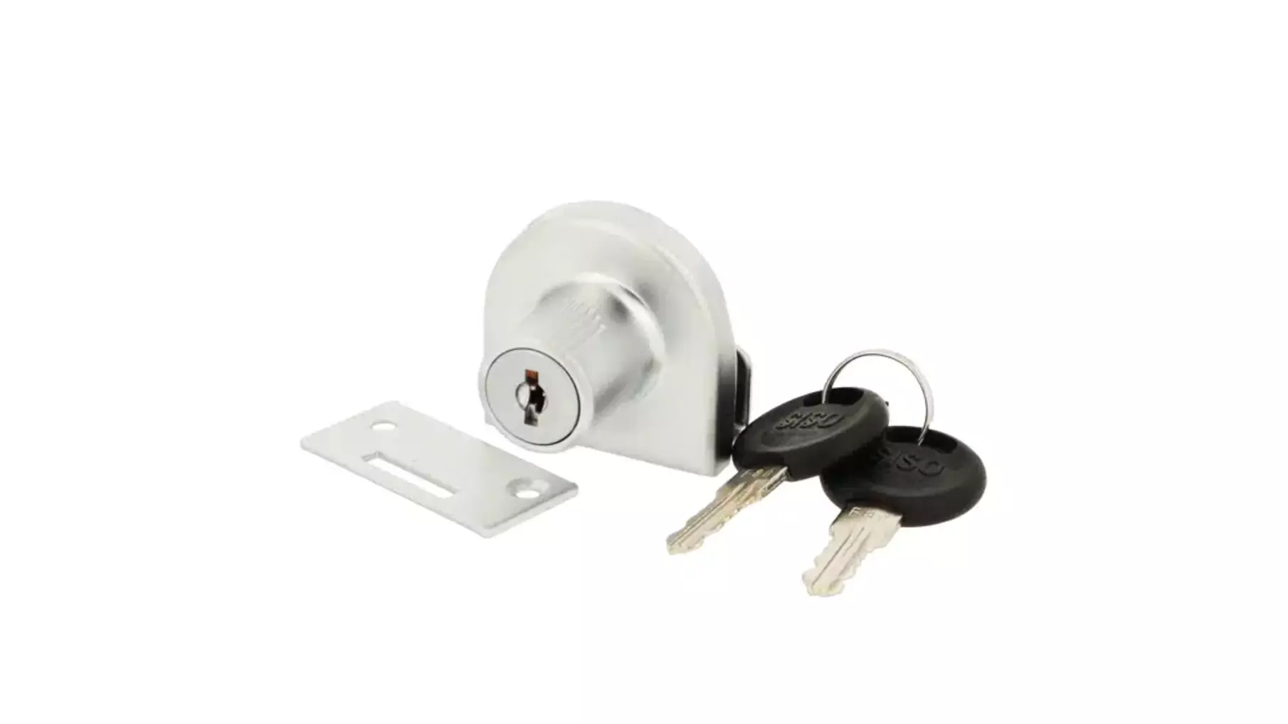 Glasdeurslot 918 voor 8mm glas alu kleur, gelijksluitend