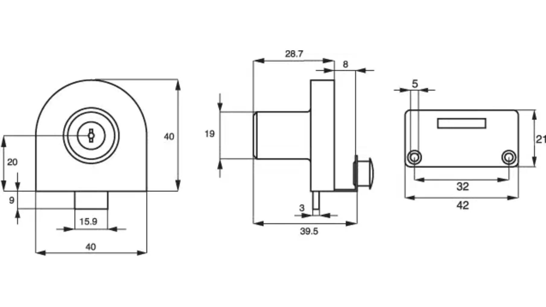 Glasdeurslot 918 voor 8mm glas alu kleur, gelijksluitend