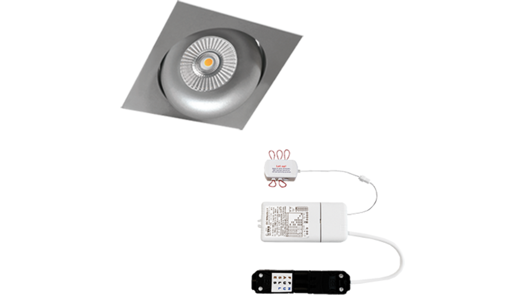 6xCádiz Vierk. grijs+6x powerled 7W+6x verl+driver+wieland