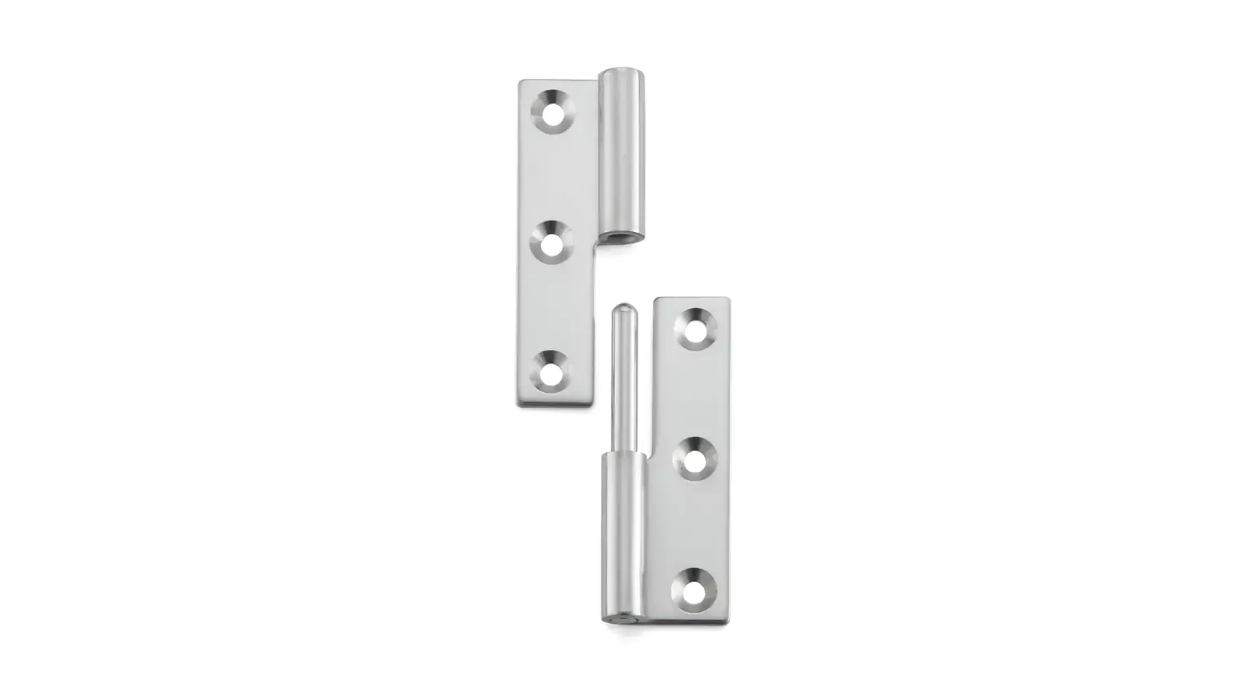 Paumelle RVS hoogte 50mm links, breedte 32mm (uitgeslagen)