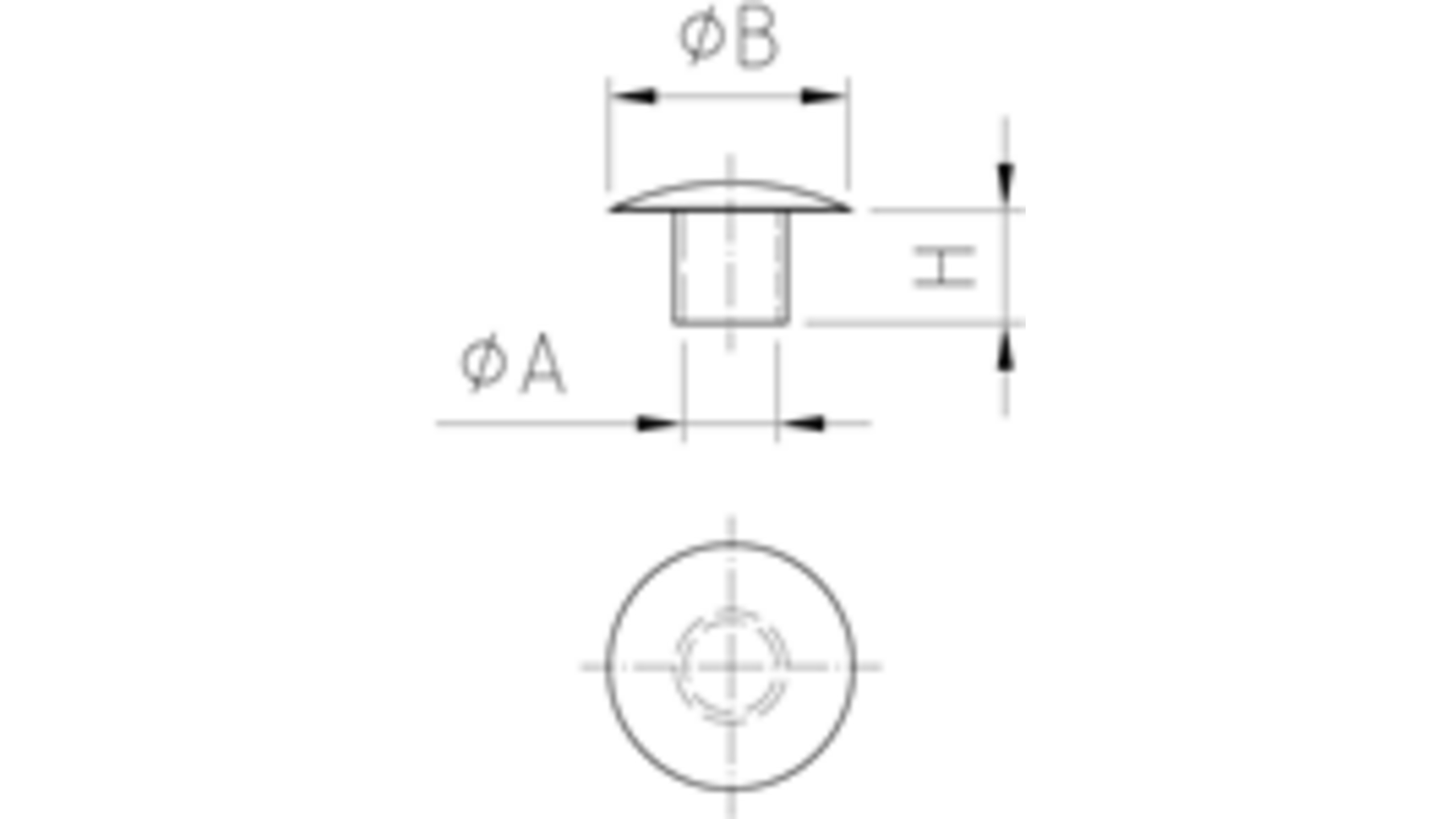 Afdekkap stift 12mm kop 15mm zwart