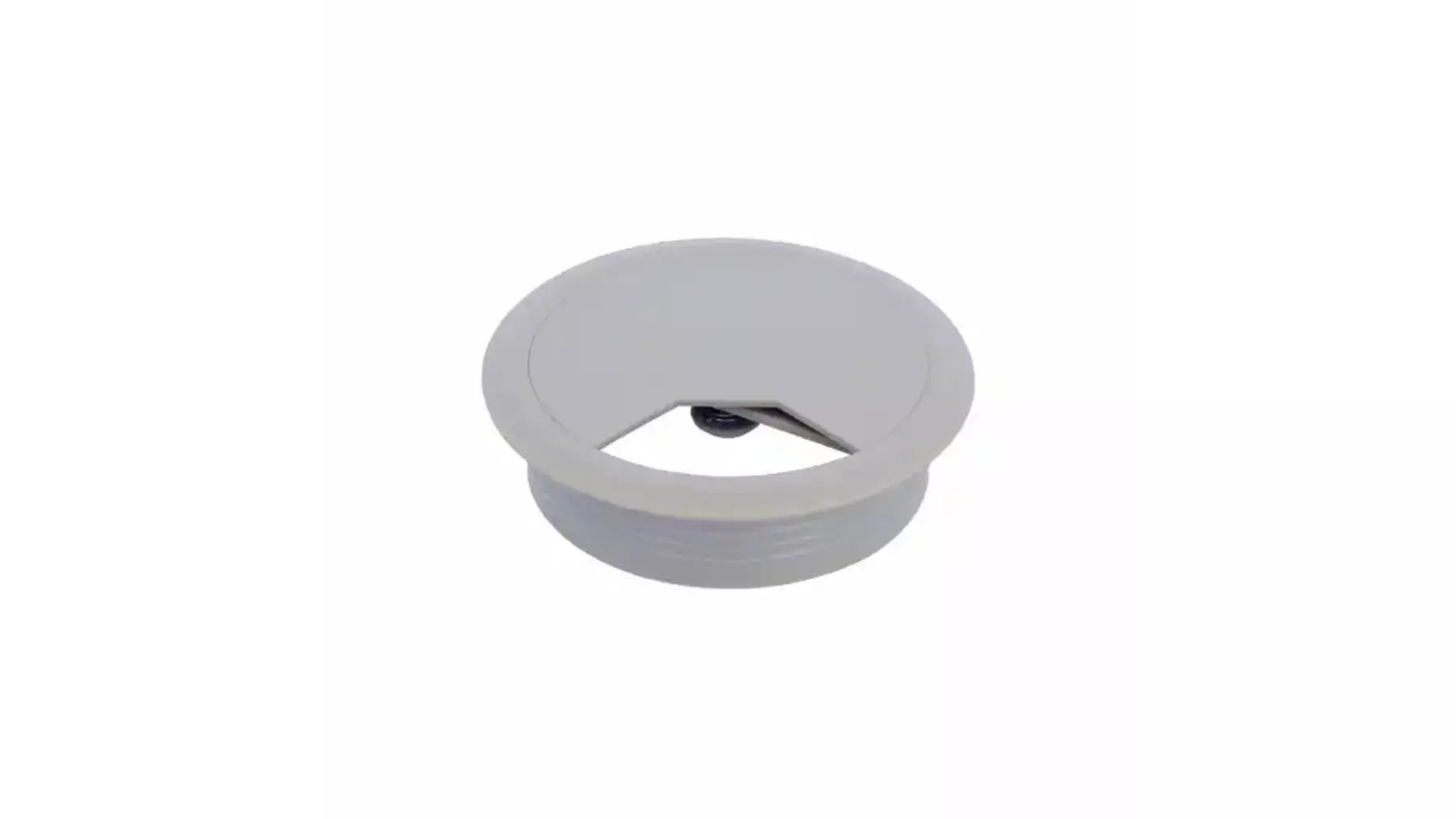 Kabeldoorvoer klep met veer 80mm kunststof grijs