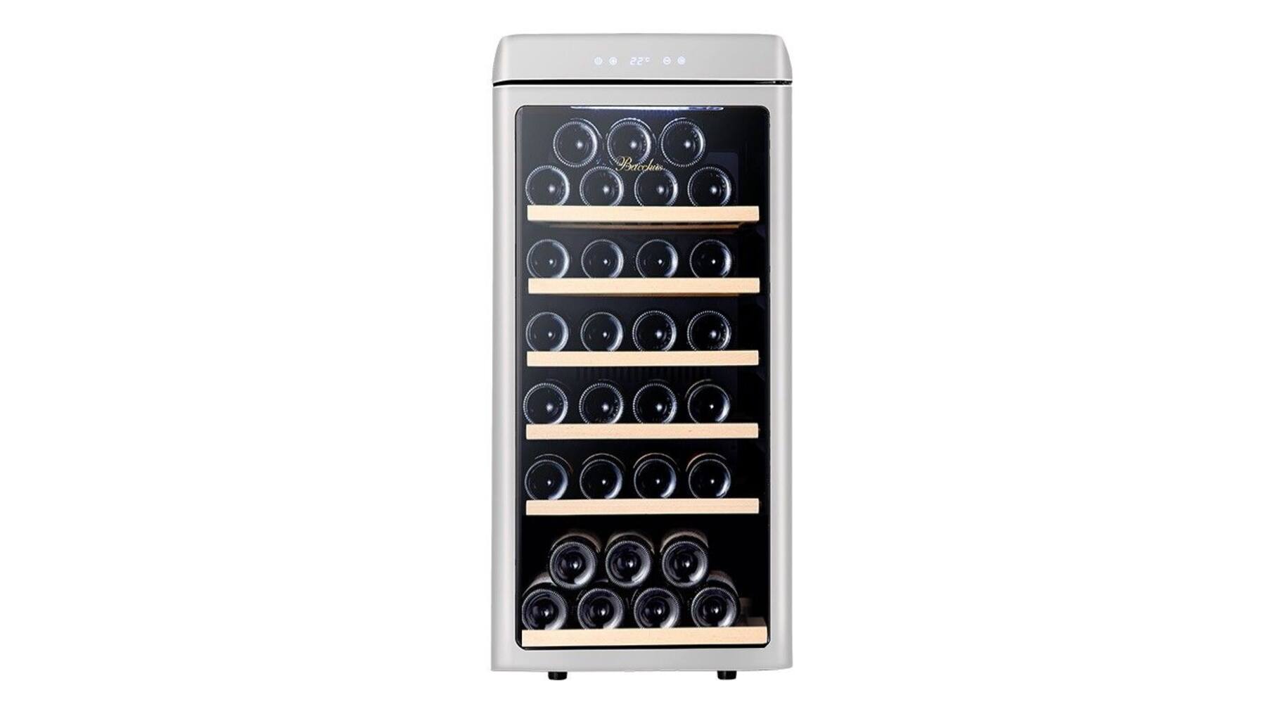 Vinata Wijnklimaatkast Retro Zilver glazen deur, 42 Flessen