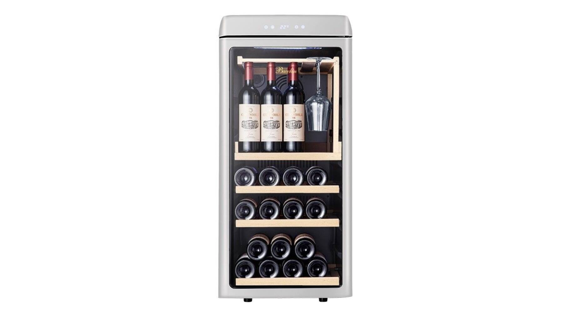 Vinata Wijnklimaatkast Retro Zilver glazen deur, 42 Flessen