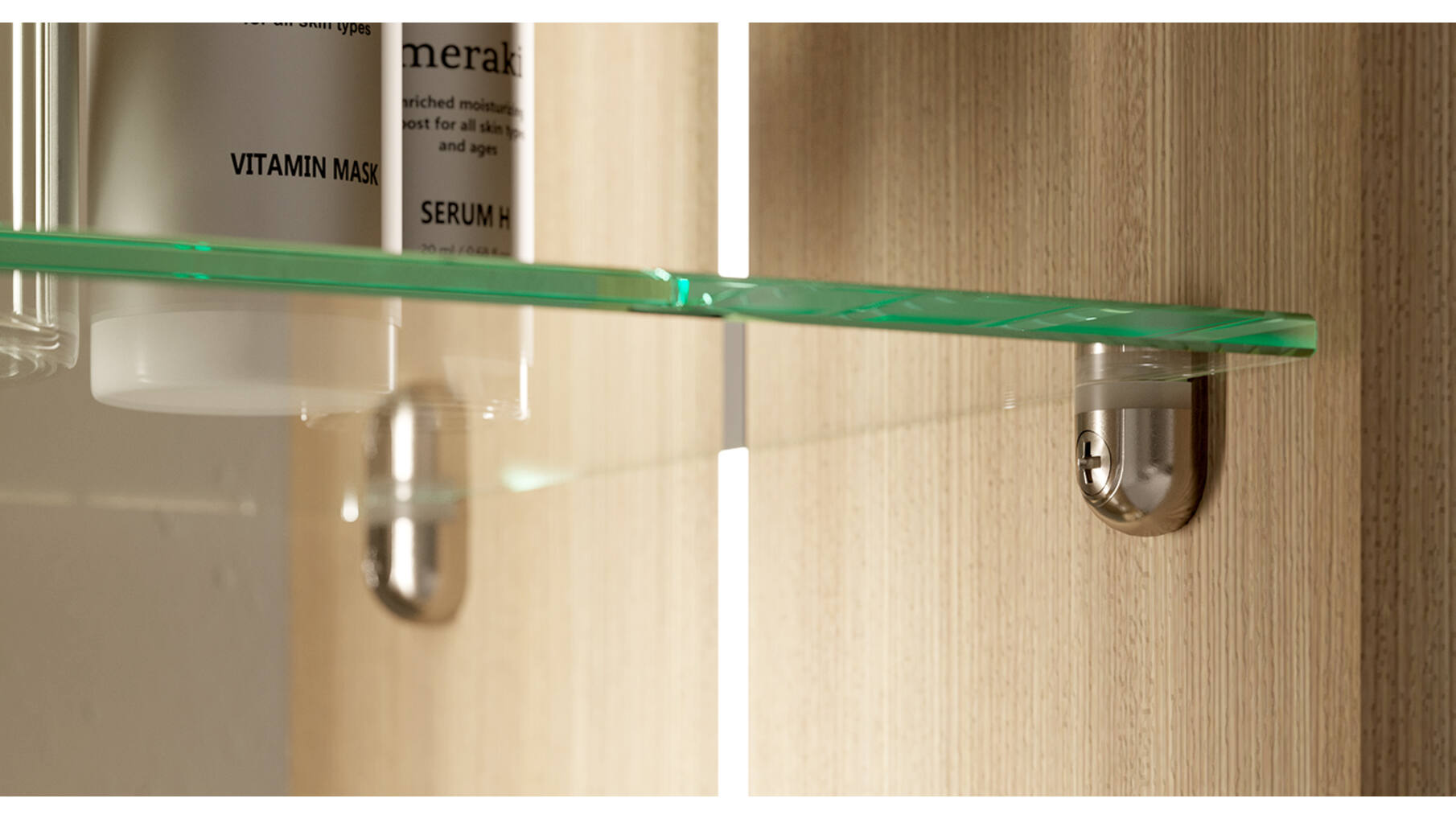 Glasplaatdragers "PEKI"vernikkeld, glas 4-10mm, stift 5mm
