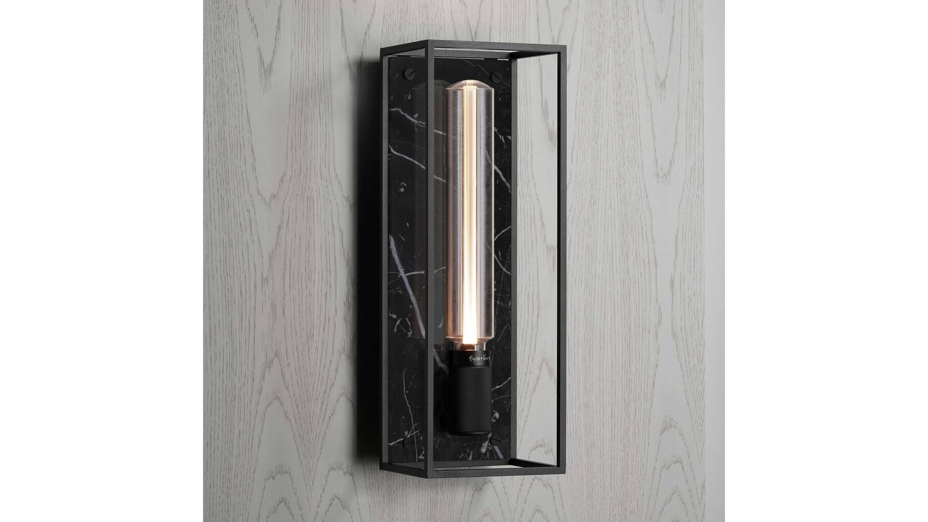 Caged Wall 1.0 Large - Black Marble/Buster Bulb Tube