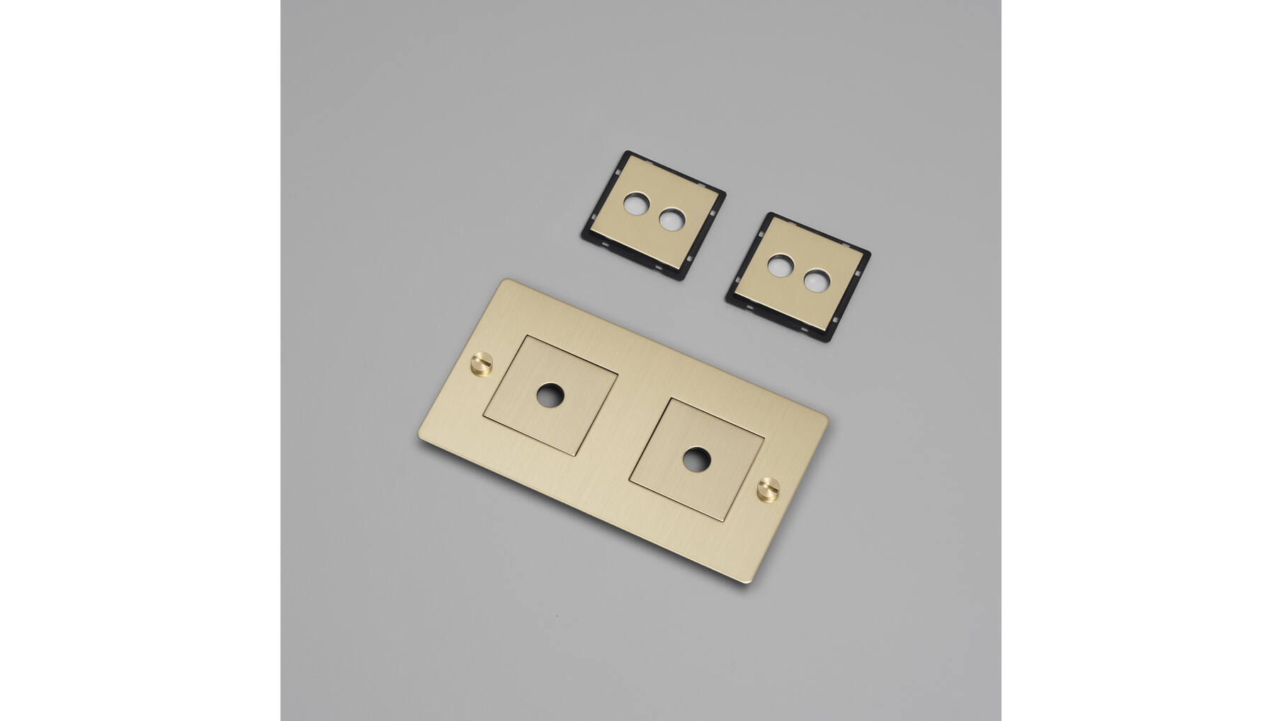2G Wall Plate/Horizontal/Brass