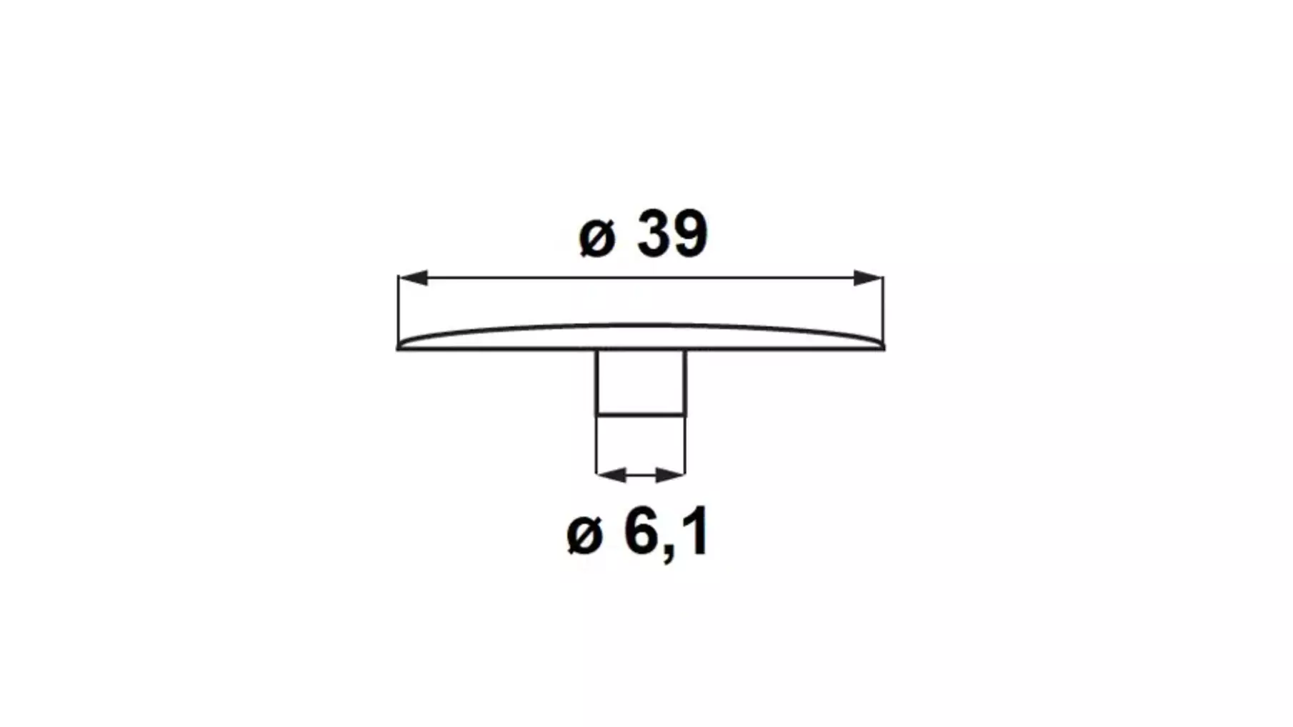 Afdekkappen FUERTE zwart, diameter 39mm