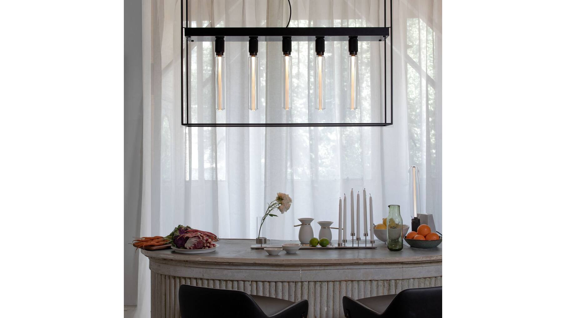 Caged Ceiling 5.0 - Black Marble/Buster Bulb Tube