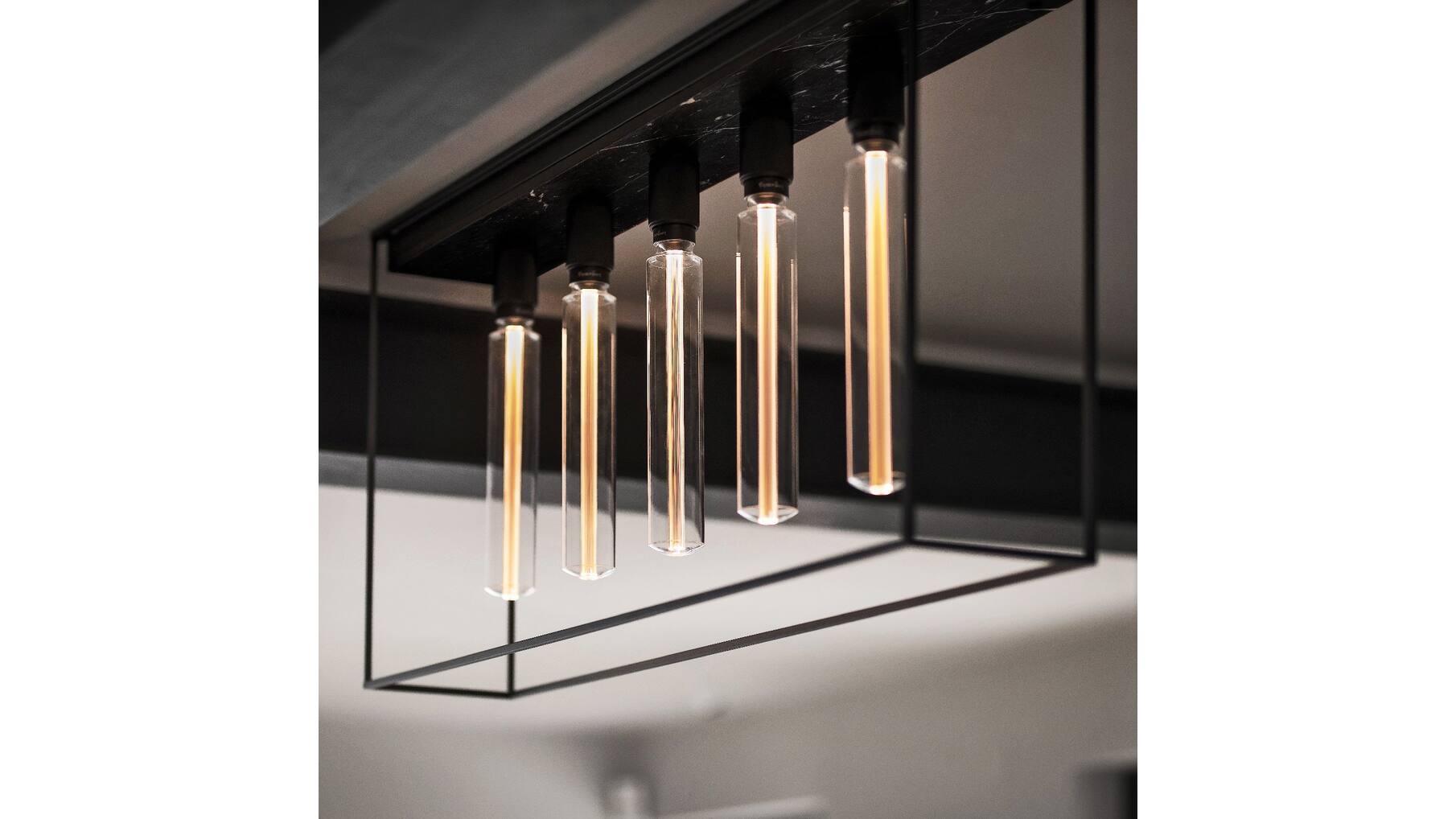 Caged Ceiling 5.0 - Black Marble/Buster Bulb Tube