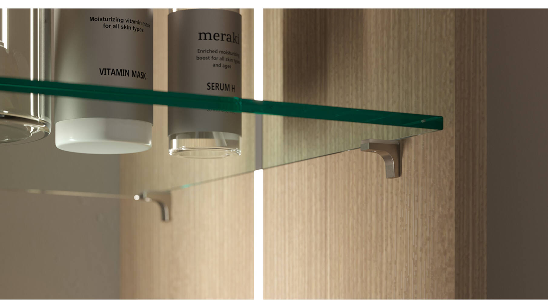 Plankdrager zwart K LINE voor GLAS met rubberen plateau