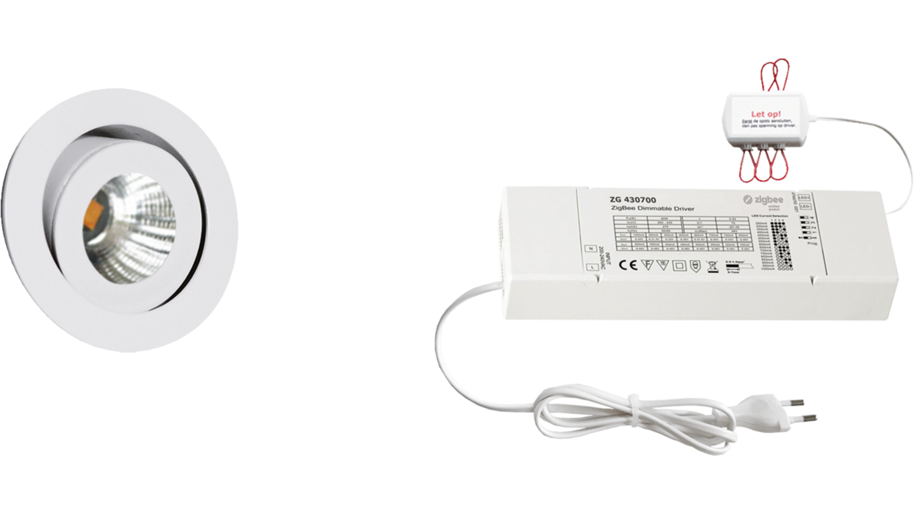 8x Ancona wit DTW 3000K-2200K+8x verl+ZigBee