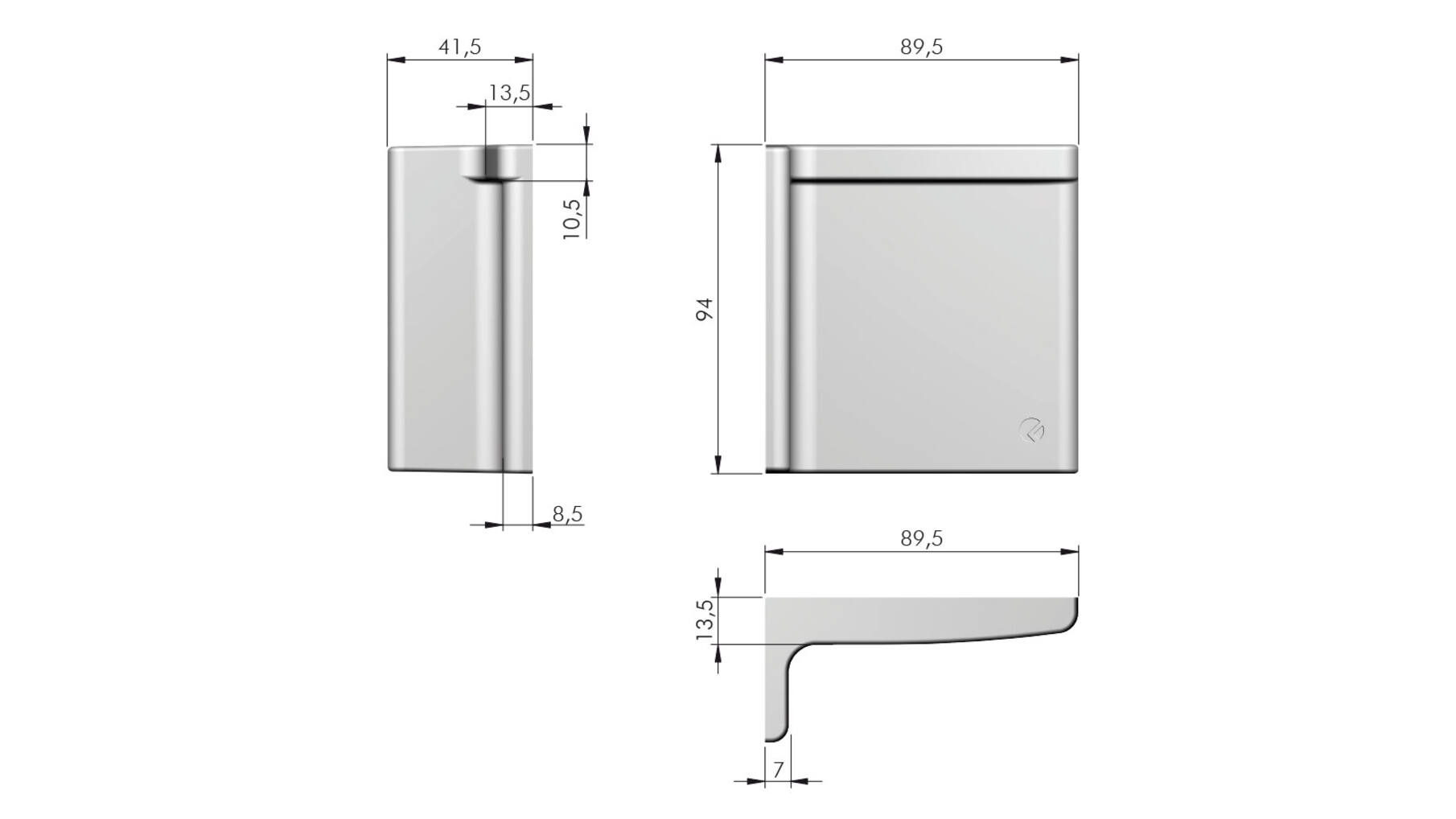Afdekkap voor LIBRA H11, lichtgrijs, rechts