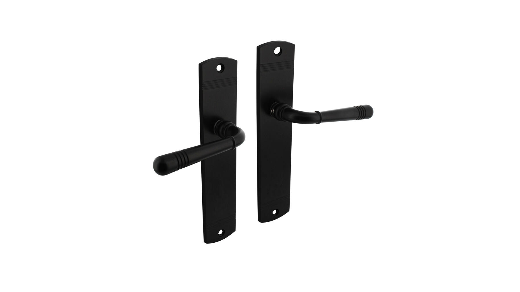 Deurkruk Helena op schild 230x44 mm blind zwart