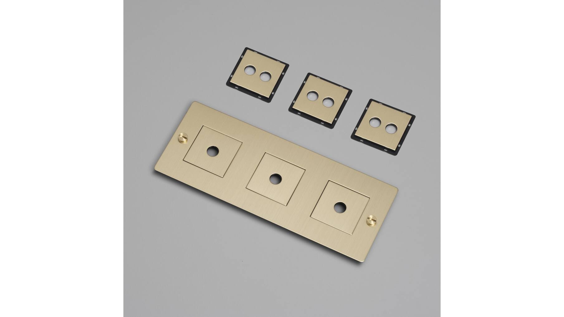 3G Wall Plate/Horizontal/Brass