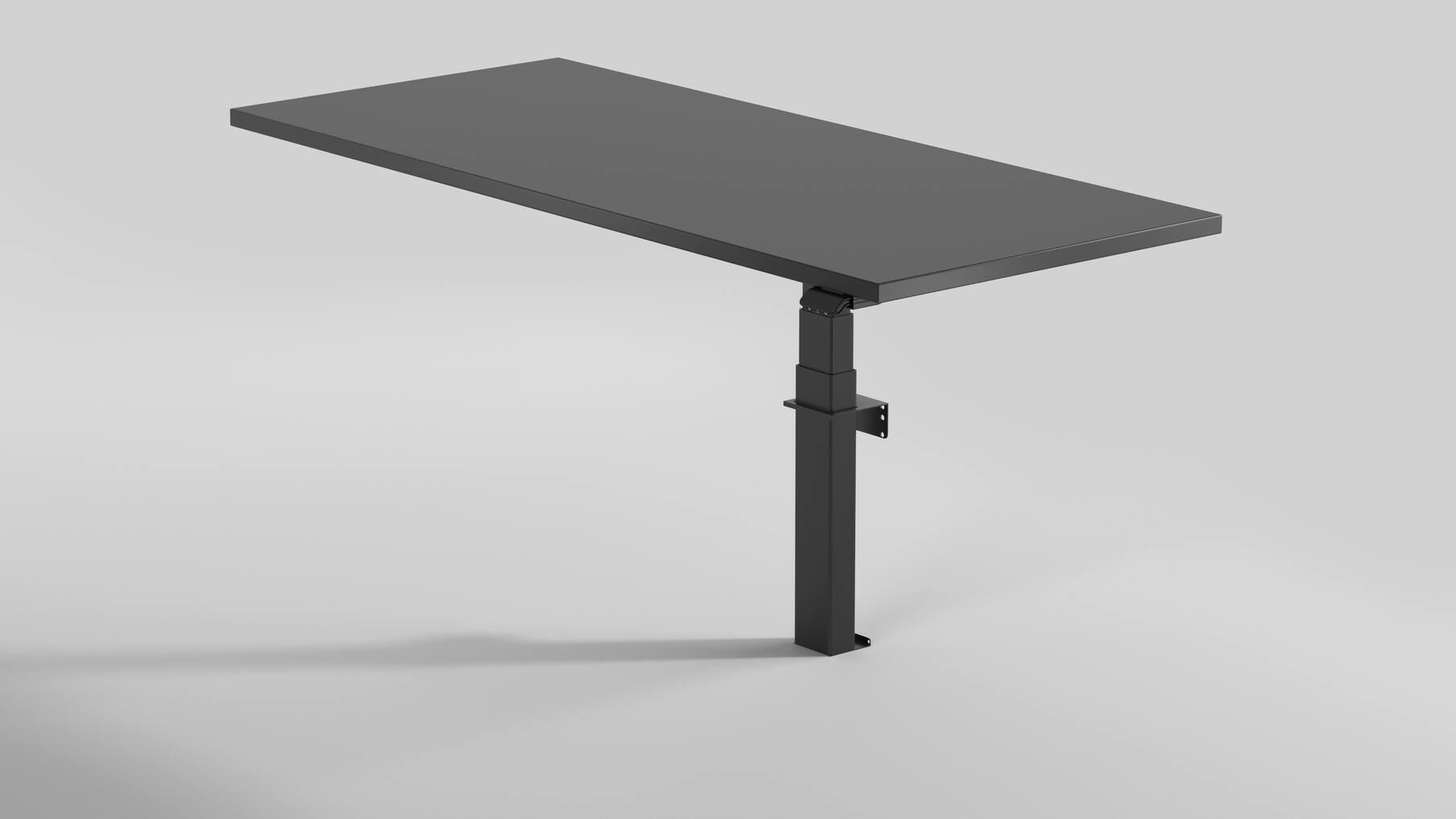 Eenkolomstafel Wall Solo. Kleur: Zwart RAL9005