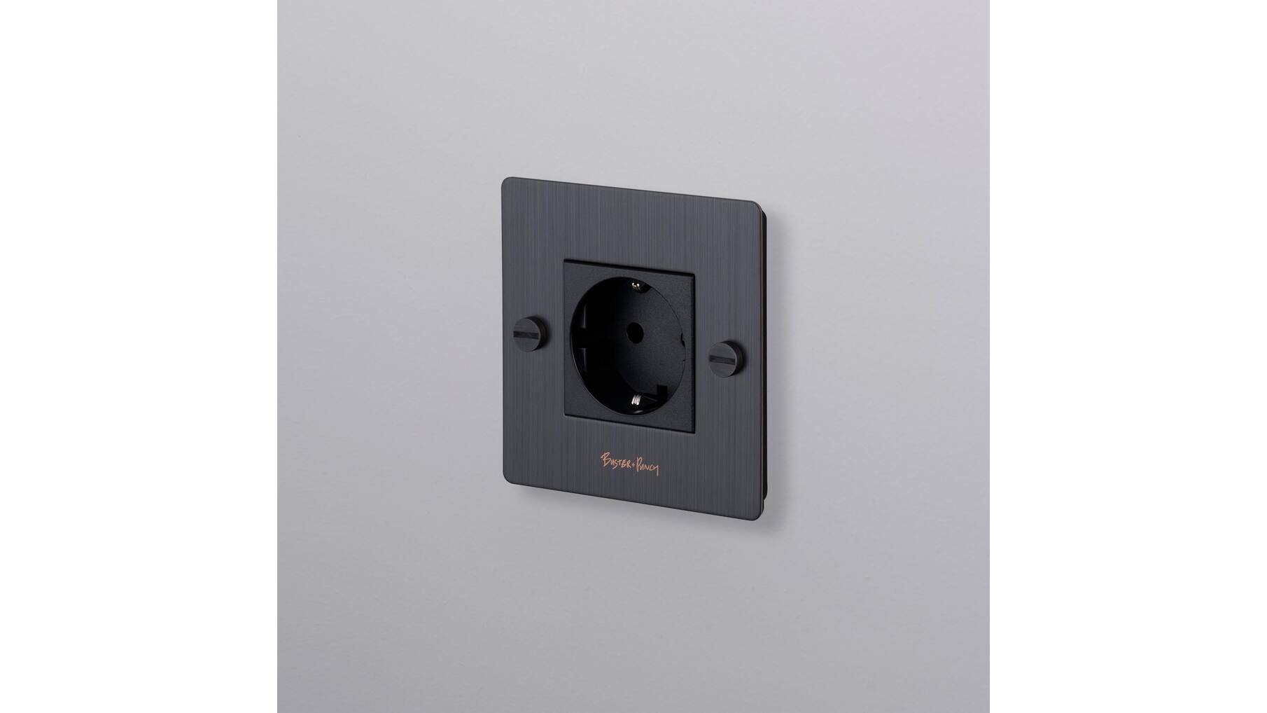 EU 1G Socket/Schuko Type F/w/ B+P Logo/Smoked Bronze