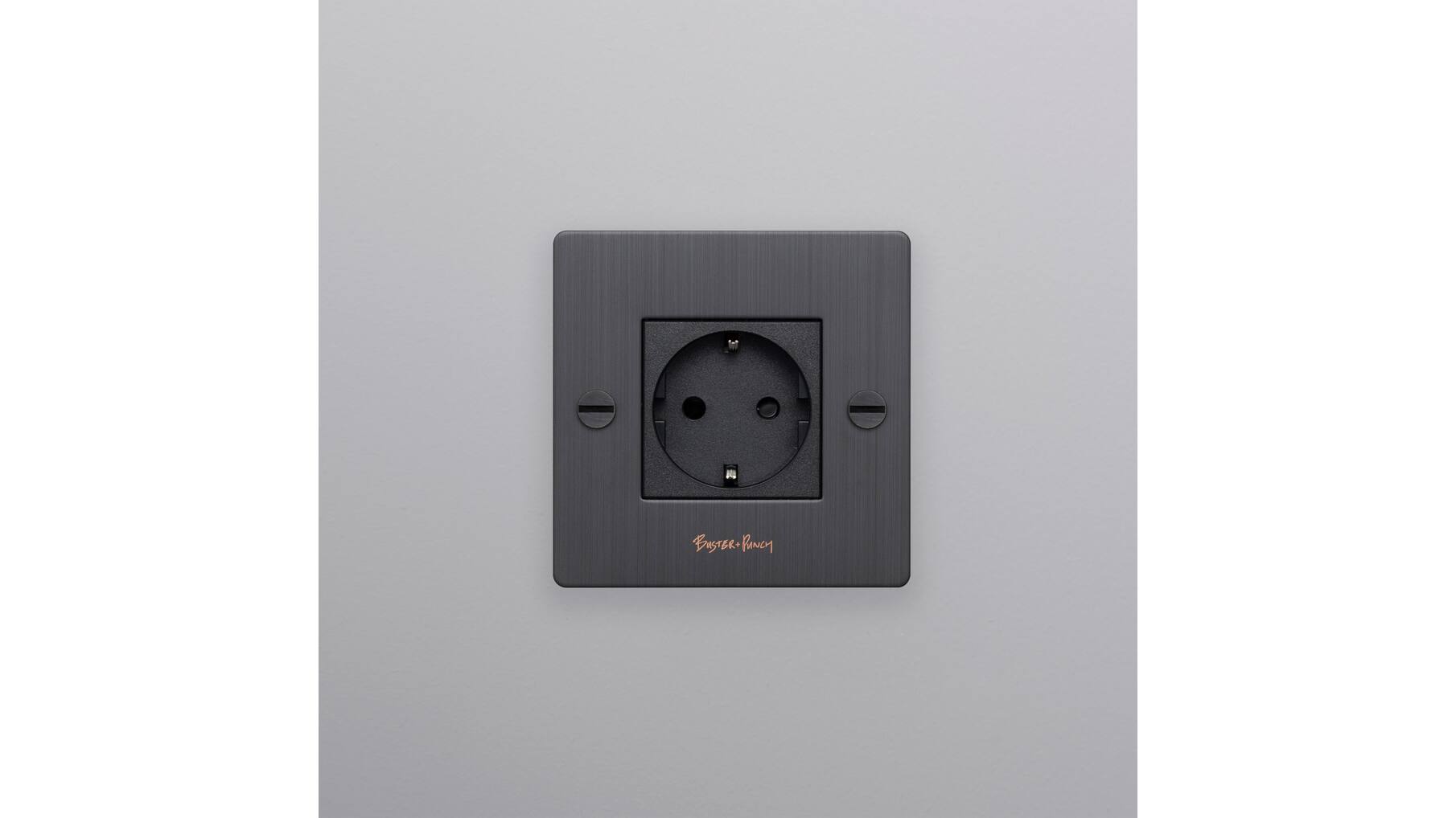 EU 1G Socket/Schuko Type F/w/ B+P Logo/Smoked Bronze