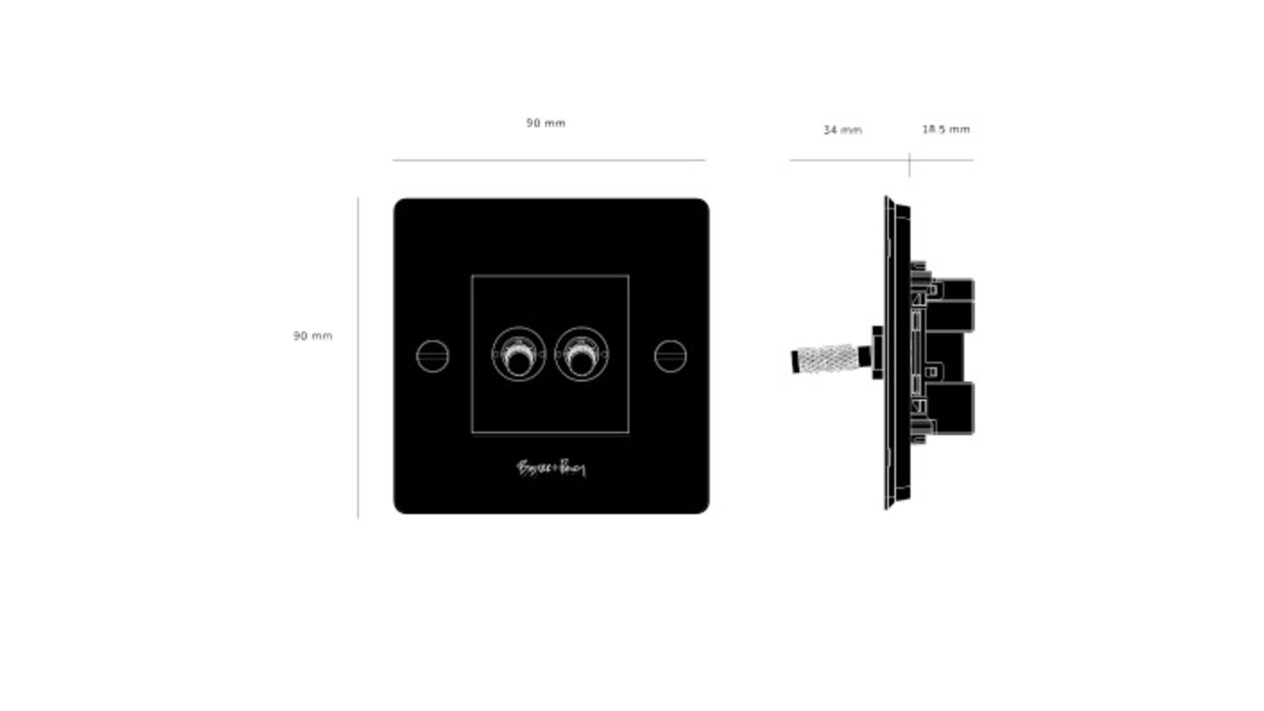 1G Double Toggle Switch/Black