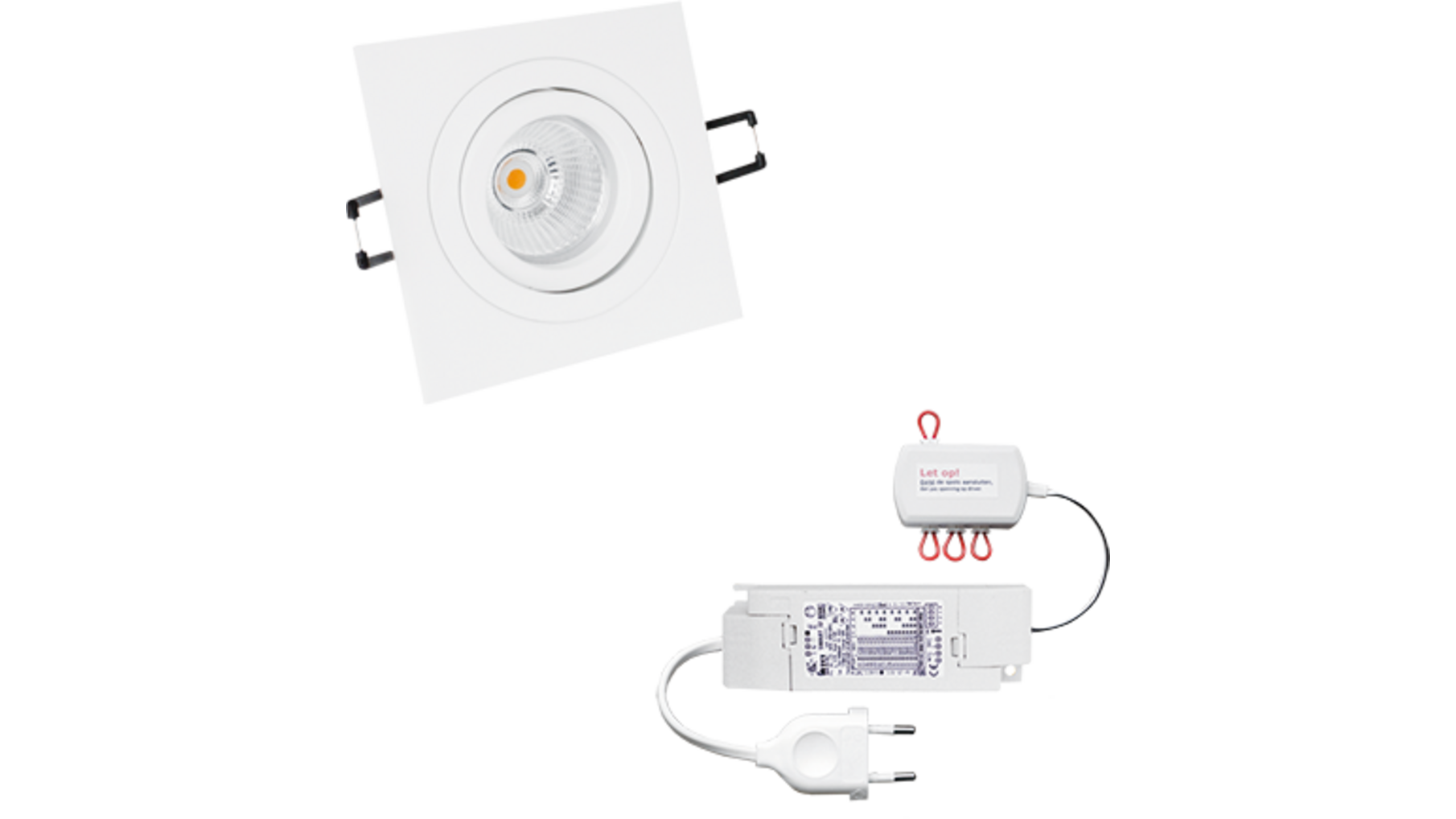 6x Vierk. wit+6x powerled+6x verl+driver