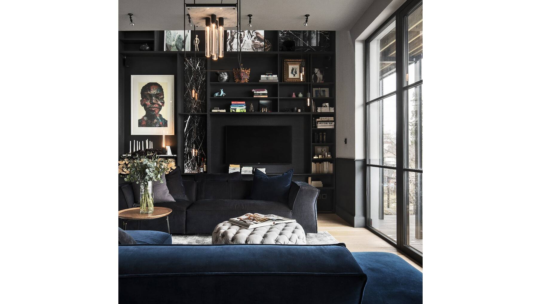 Caged Ceiling 4.0 - Black Marble/Buster Bulb Tube