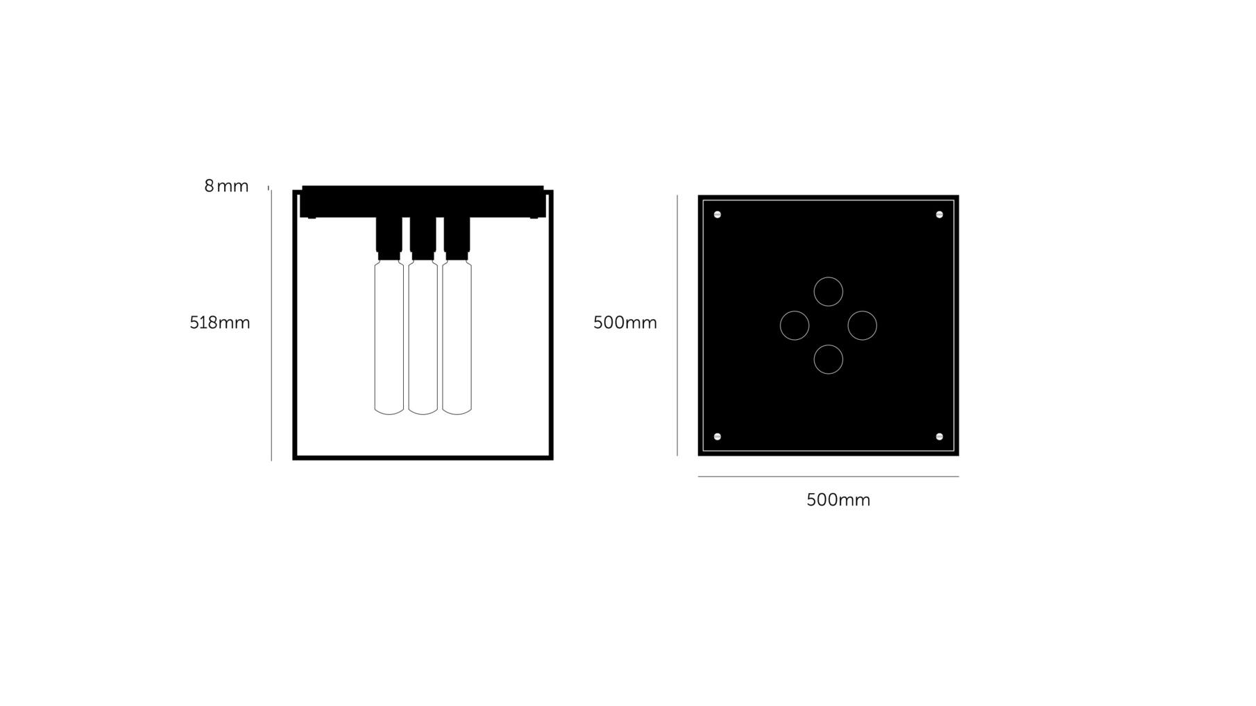 Caged Ceiling 4.0 - Black Marble/Buster Bulb Tube