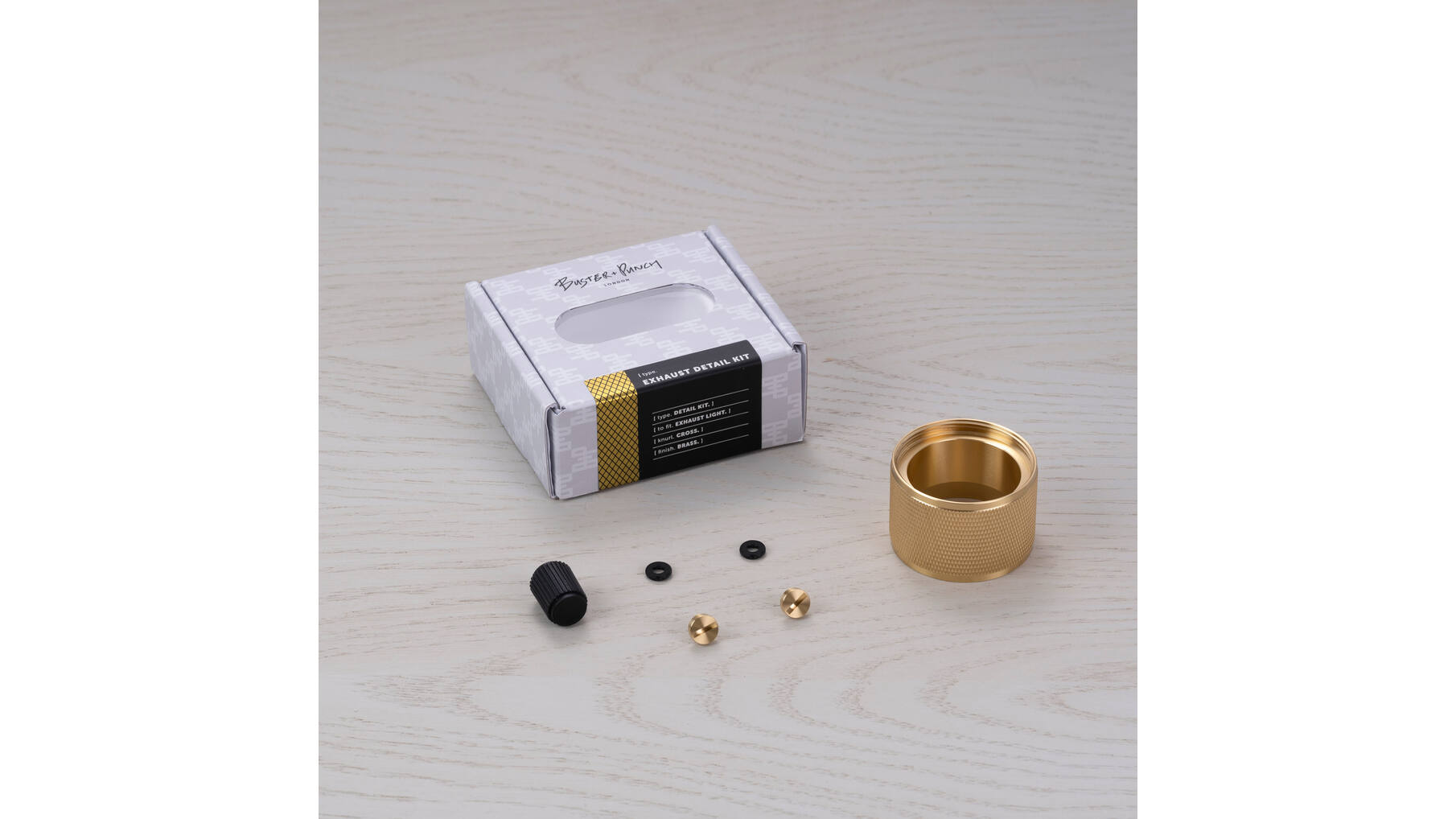 Exhaust Detail Kit/Cross Knurl/Brass