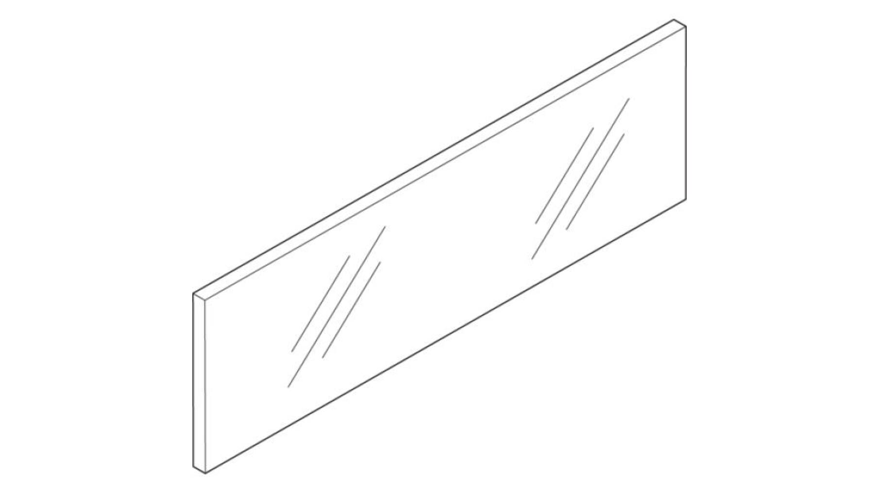 Frontstuk glas hoog, legrabox C, 483x138x10mm