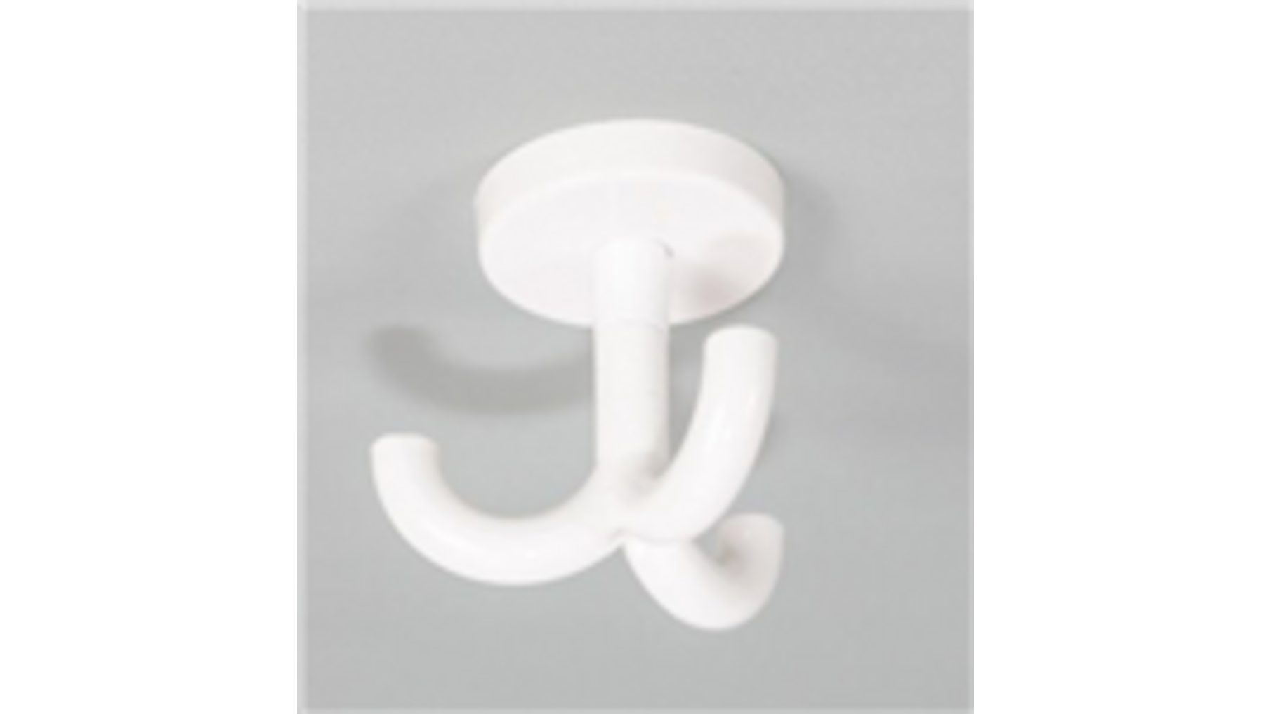 Plafondhaak, wit, draaibaar, met 3 haken, kunststof wit