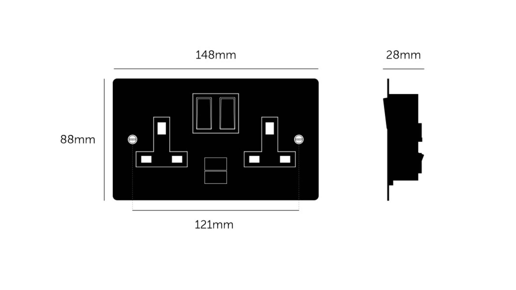 2G Socket + USB 3.1A/White