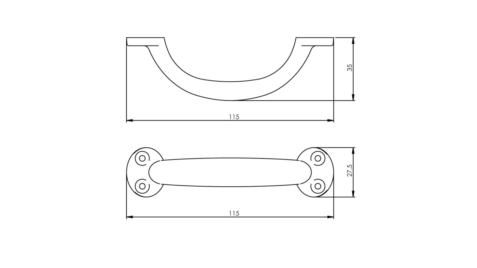 Meubelgreep 115mm mat zwart
