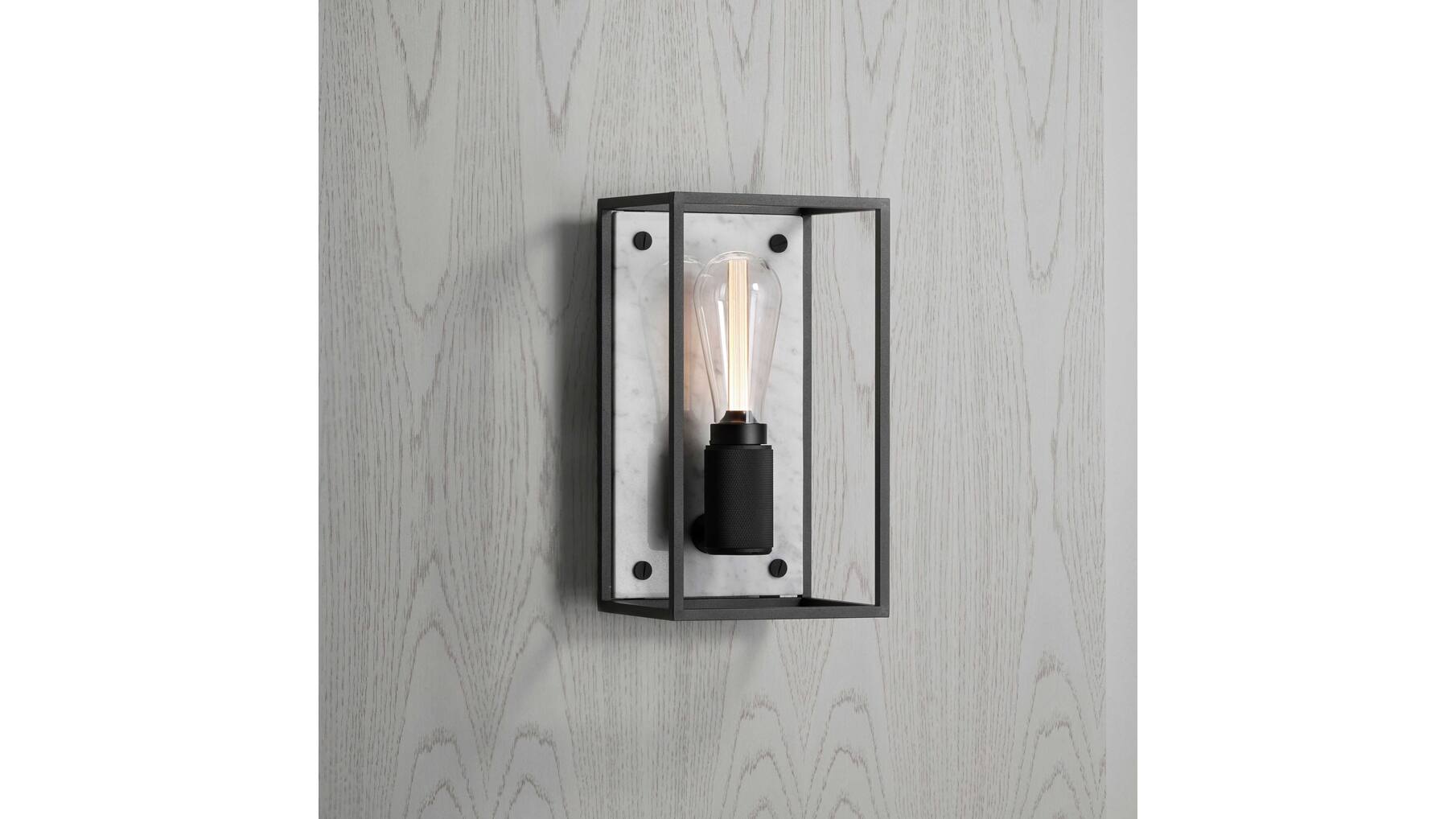 Caged Wall Light/Medium/White Marble