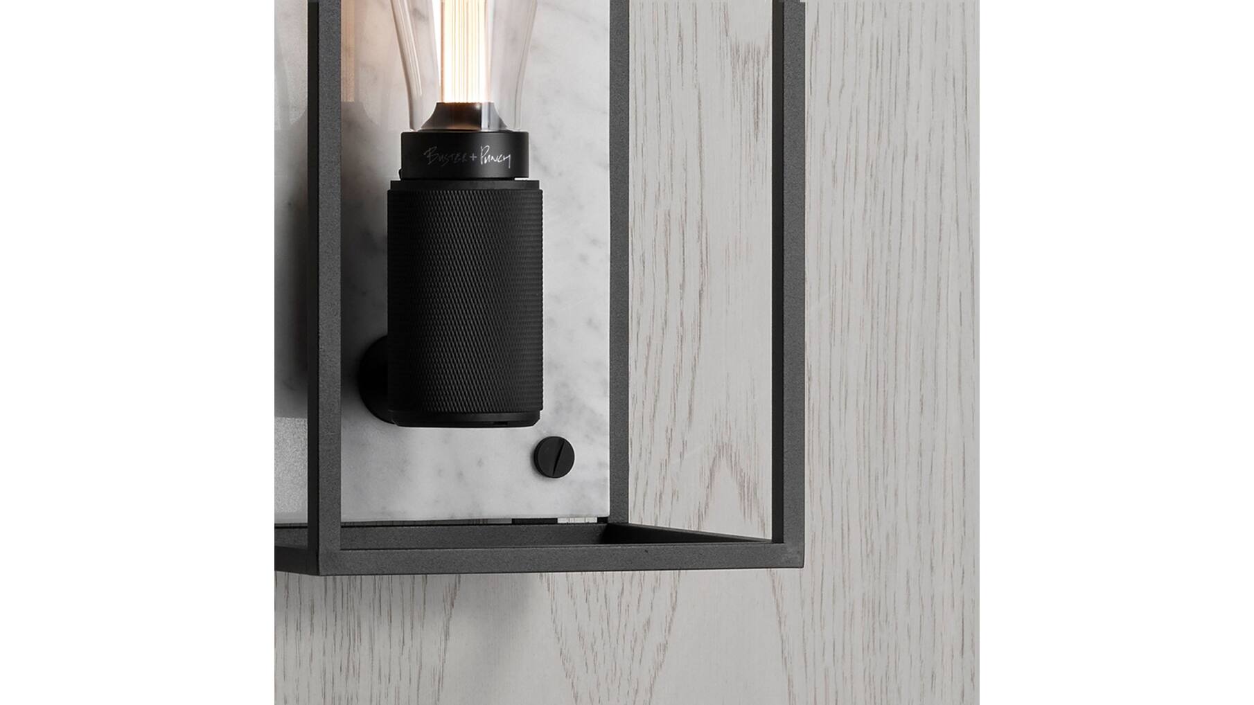 Caged Wall Light/Medium/White Marble